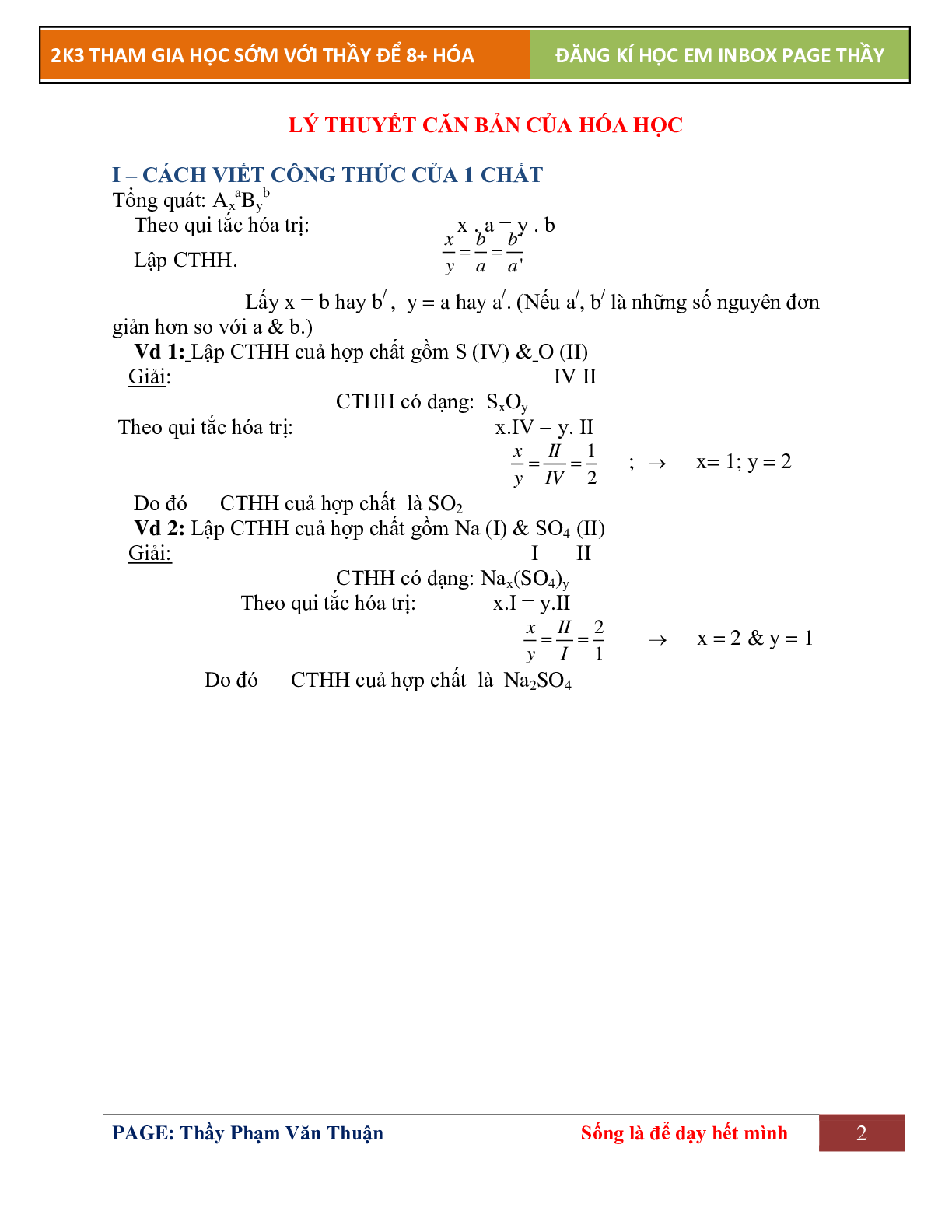 Lí thuyết vô vơ căn bản - Hóa học 12 (trang 2)