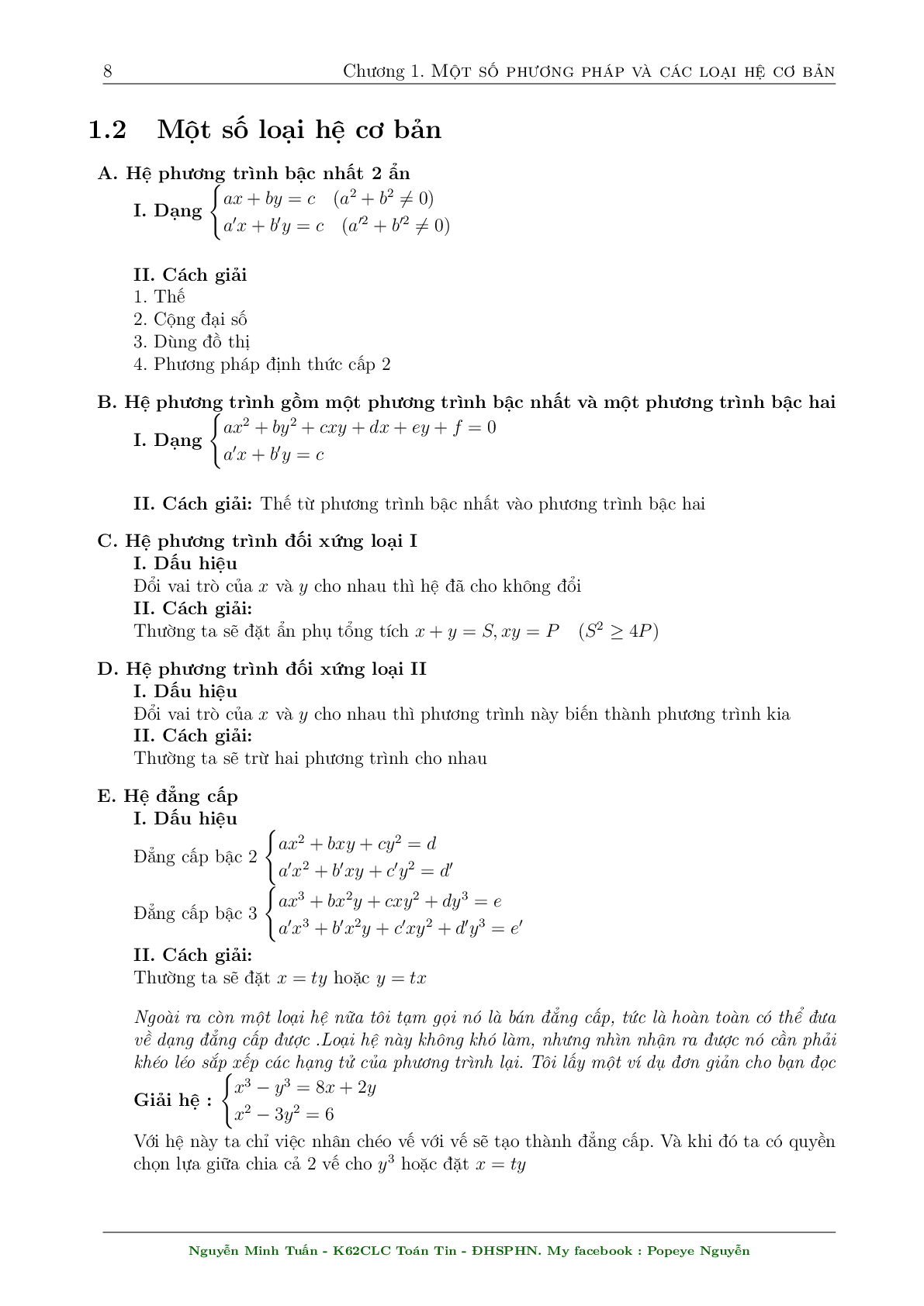 Tuyển chọn 410 Hệ phương trình Đại số (trang 8)