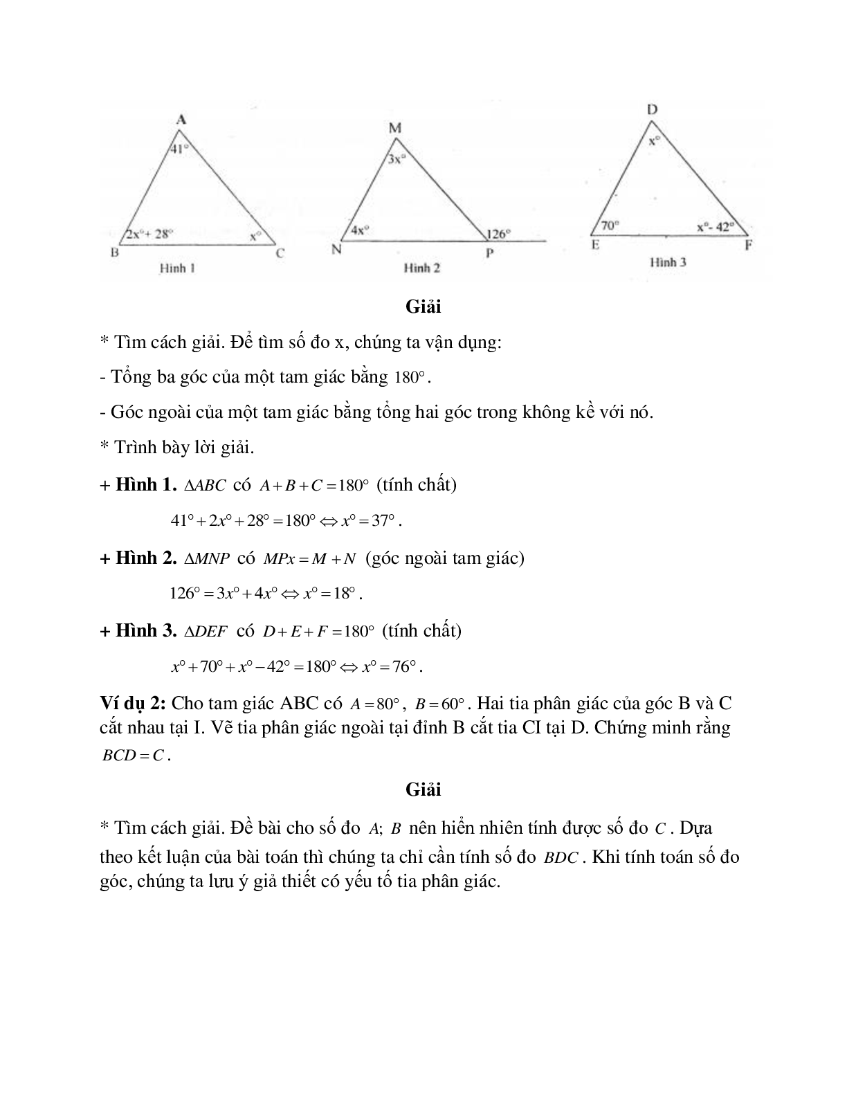 Đầy đủ lý thuyết, bài tập về Tổng ba góc trong tam giác có lời giải (trang 2)