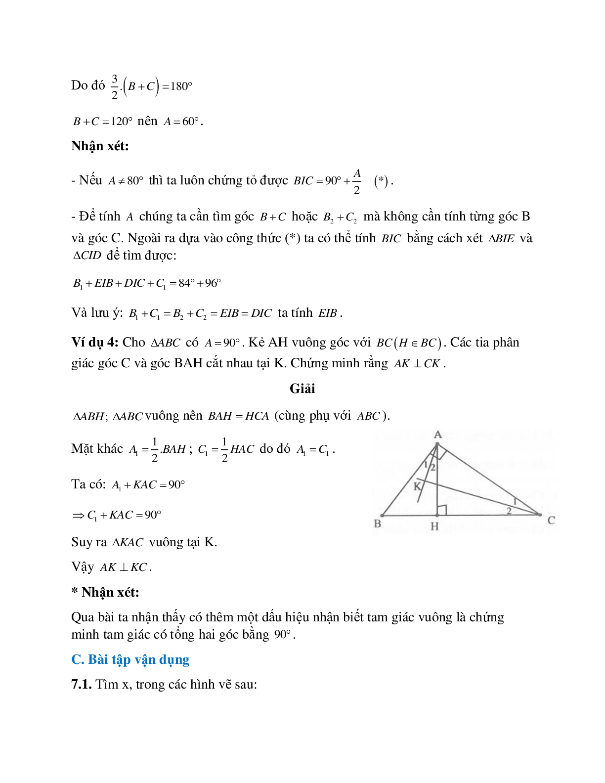 Đầy đủ lý thuyết, bài tập về Tổng ba góc trong tam giác có lời giải (trang 5)
