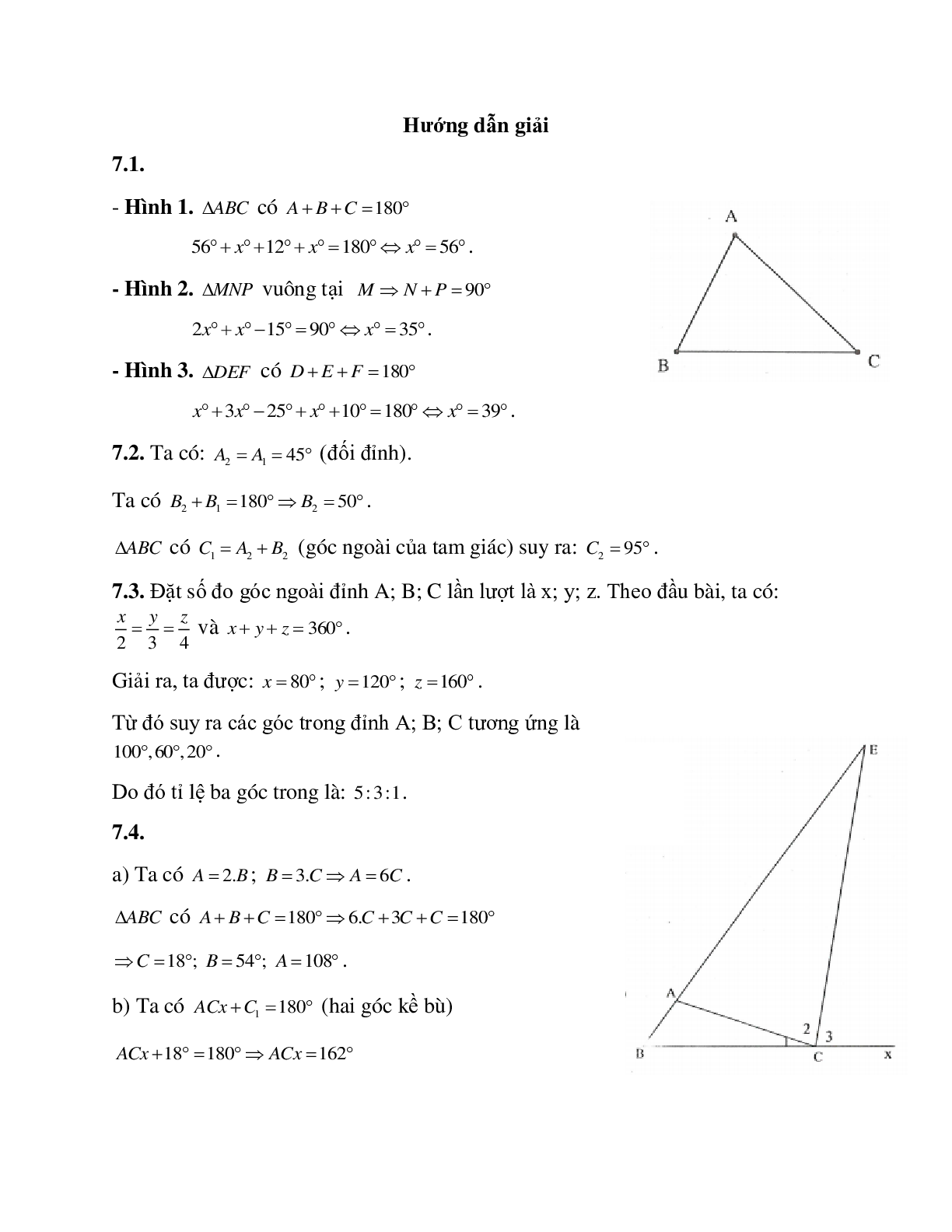 Đầy đủ lý thuyết, bài tập về Tổng ba góc trong tam giác có lời giải (trang 8)