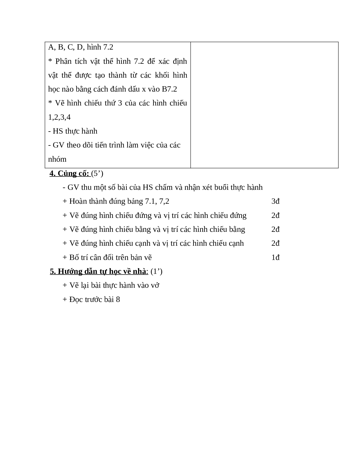 Giáo án Công Nghệ 8 Bài 7: Thực hành đọc bản vẽ các khối tròn xoay mới nhất - CV5555 (trang 7)