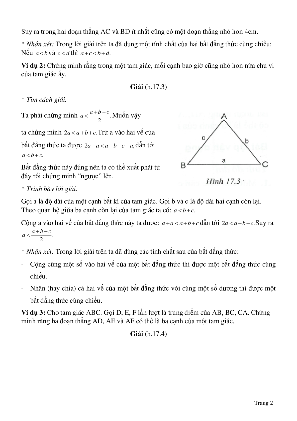 Lý thuyết và hệ thống bài tập tự luyện về Quan hệ giữa ba cạnh của một tam giác hay nhất (trang 2)