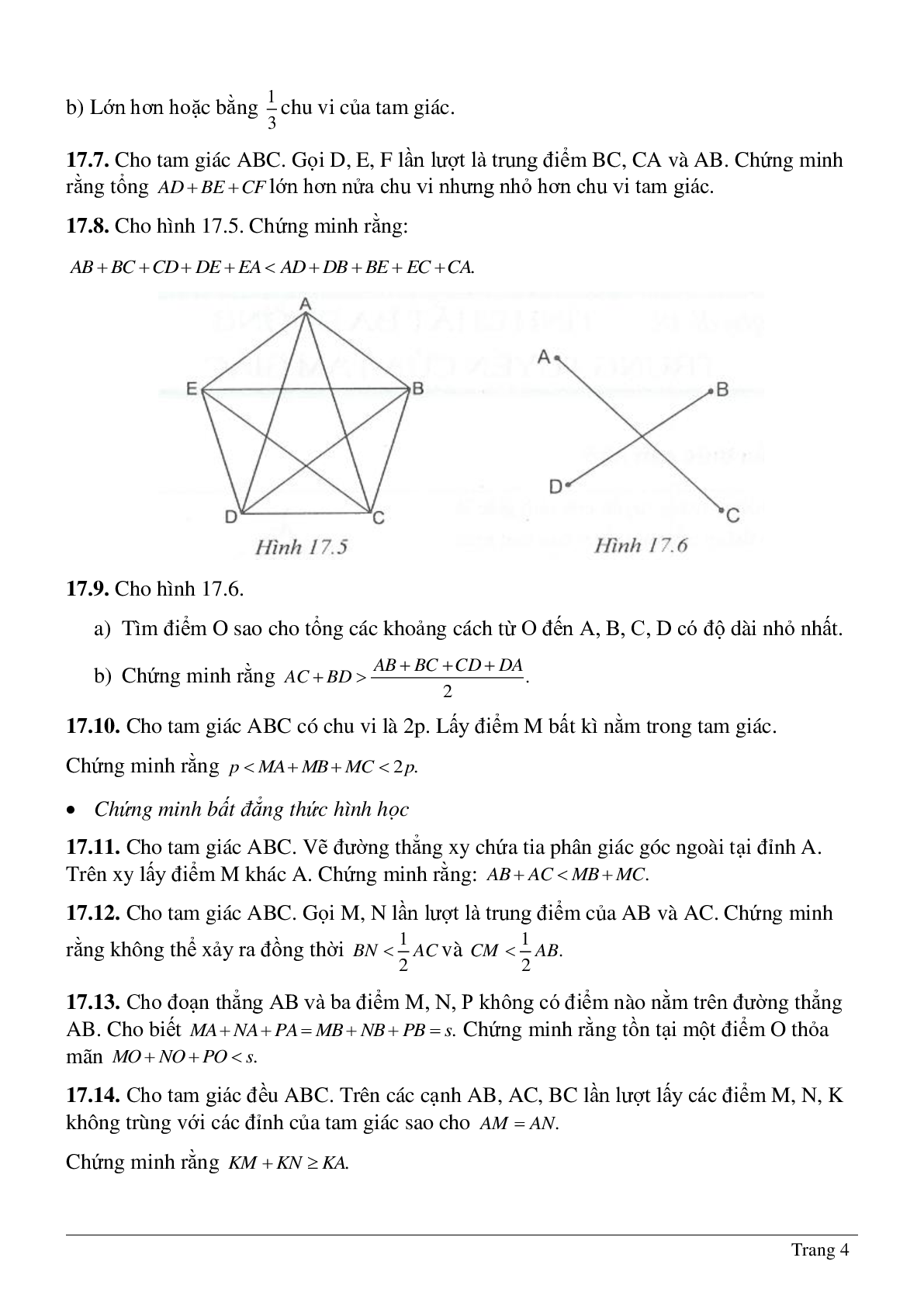 Lý thuyết và hệ thống bài tập tự luyện về Quan hệ giữa ba cạnh của một tam giác hay nhất (trang 4)