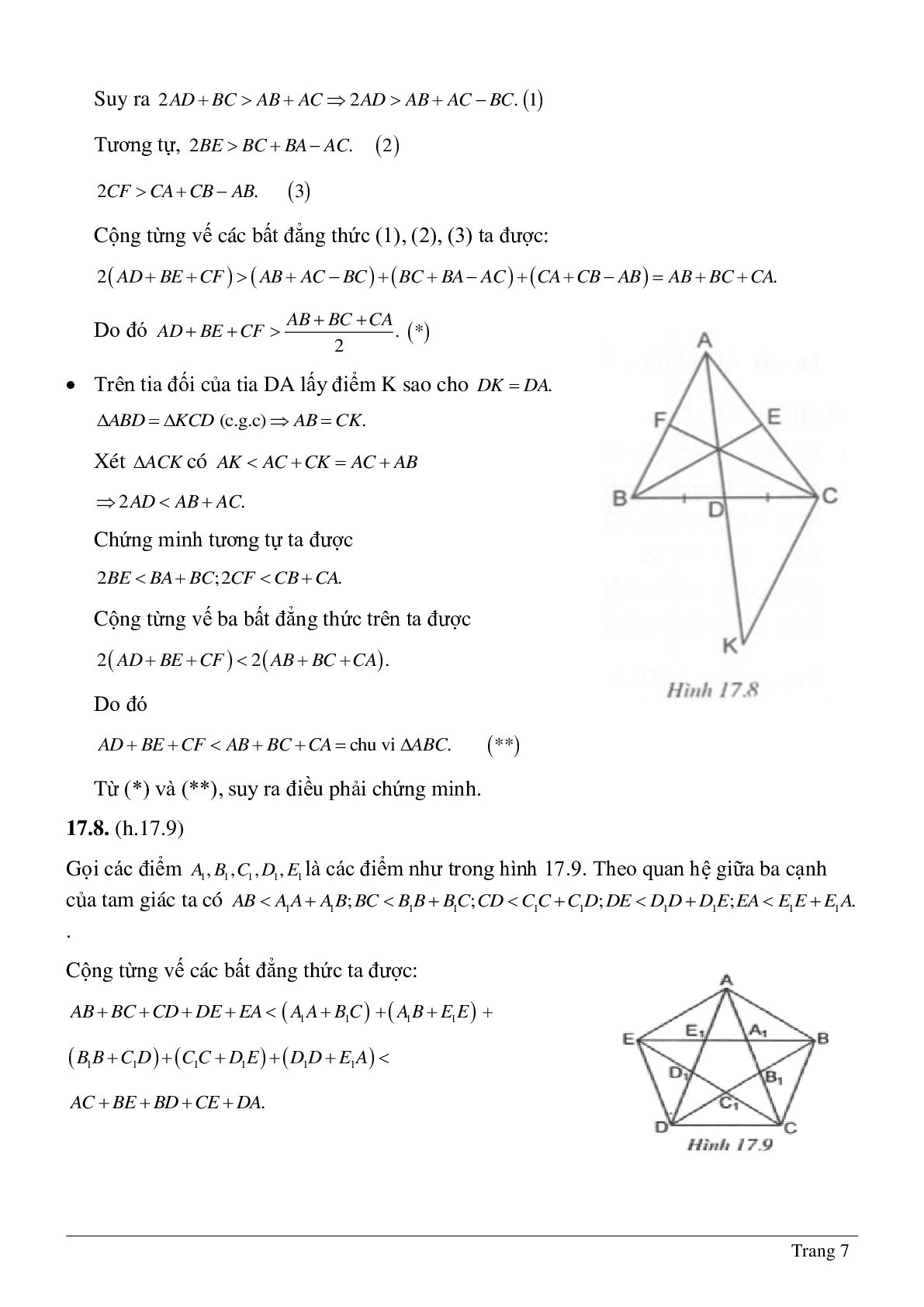 Lý thuyết và hệ thống bài tập tự luyện về Quan hệ giữa ba cạnh của một tam giác hay nhất (trang 7)