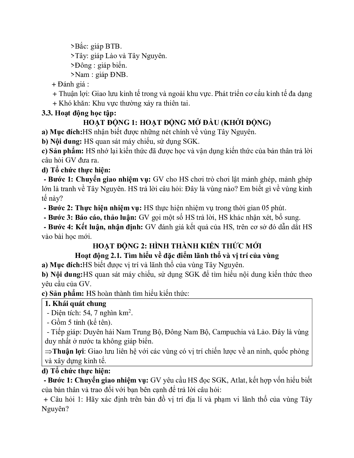 Giáo án Địa lí 12 Bài 37 Vấn đề khai thác thế mạnh ở Tây Nguyên (tiết 1) mới nhất (trang 2)