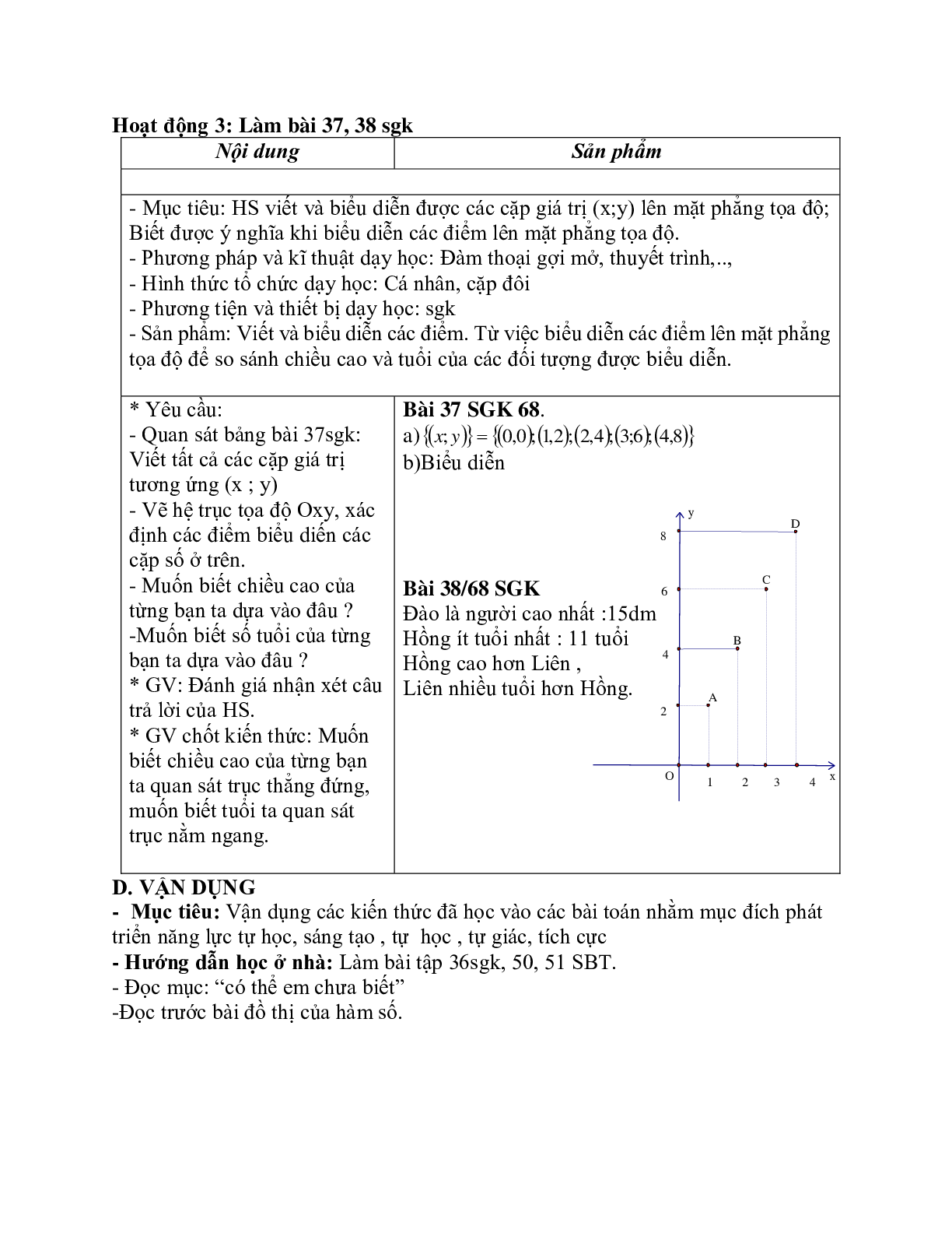 Giáo án Toán học 7 bài 6: Mặt phẳng tọa độ chuẩn nhất (trang 6)