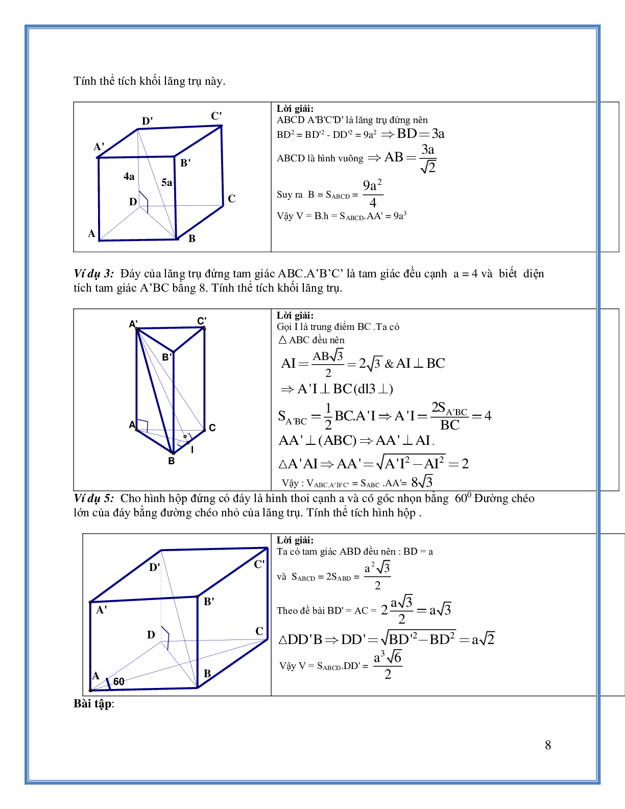 395 bài tập trắc nghiệm thể tích khối đa diện cơ bản - có đáp án (trang 9)