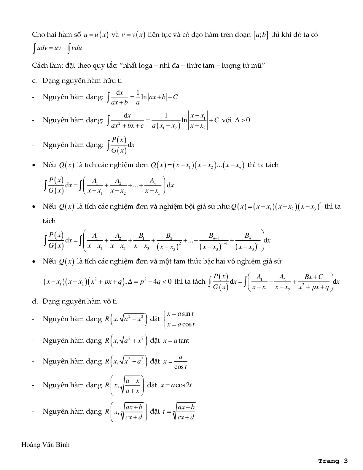 Giải nhanh nguyên hàm tích phân và ứng dụng bằng máy tính Casio - Hoàng Văn Bình (trang 3)