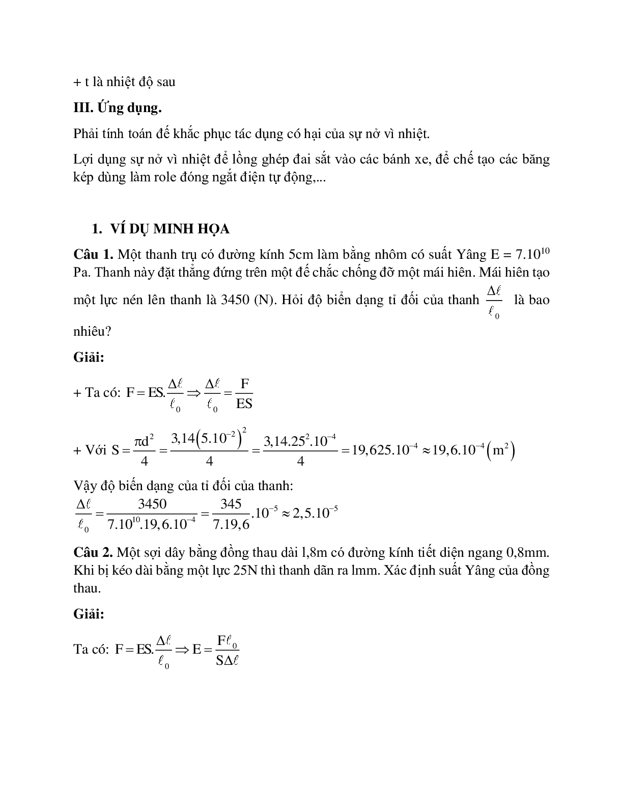 Phương pháp giải và bài tập về Bài toán sự nở vì nhiệt của chất rắn có lời giải (trang 2)