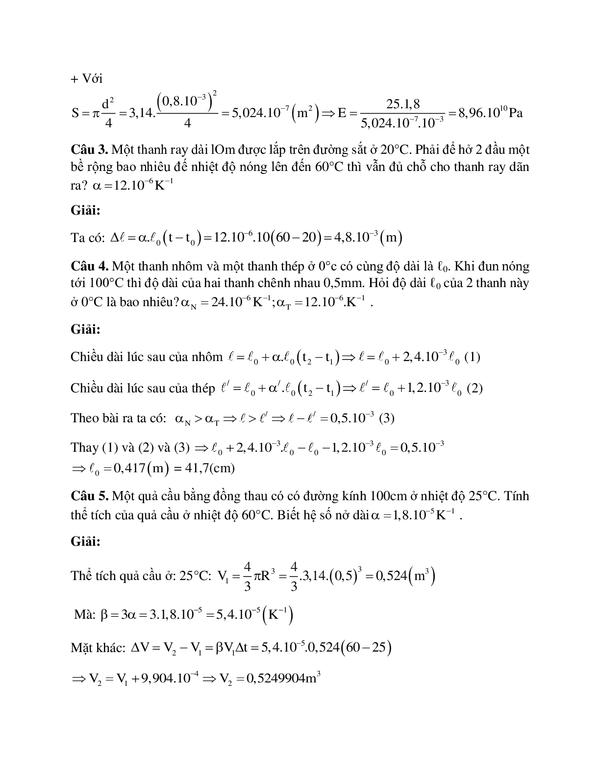 Phương pháp giải và bài tập về Bài toán sự nở vì nhiệt của chất rắn có lời giải (trang 3)