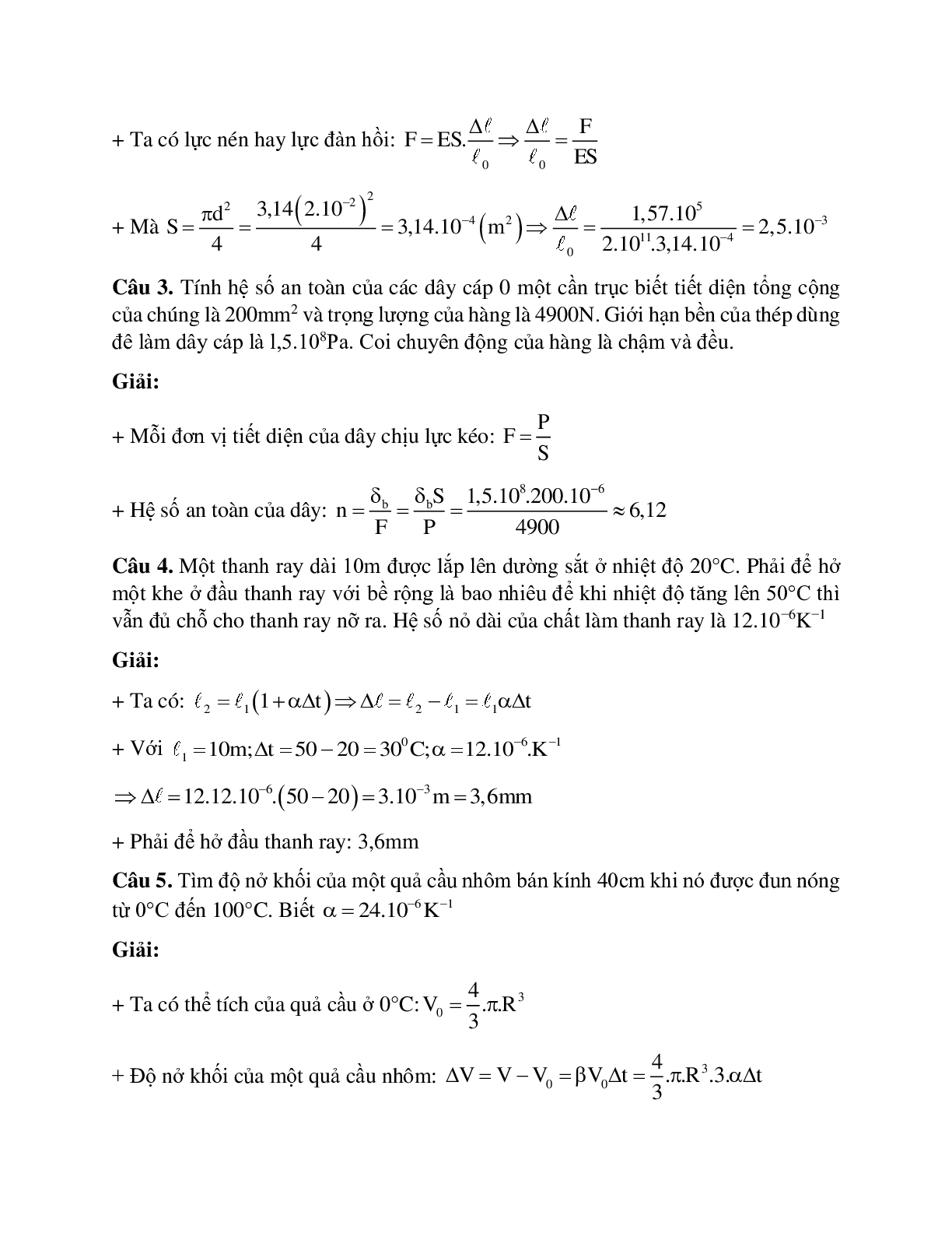 Phương pháp giải và bài tập về Bài toán sự nở vì nhiệt của chất rắn có lời giải (trang 6)