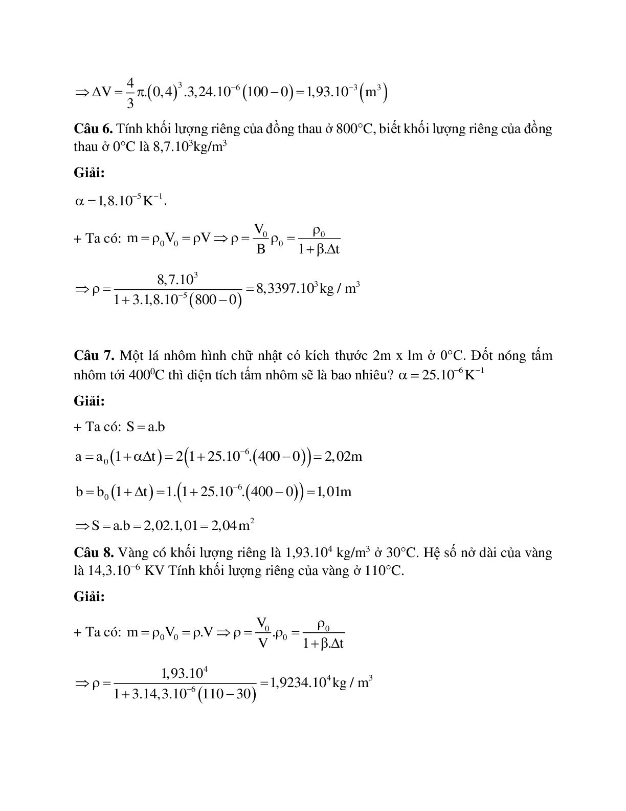 Phương pháp giải và bài tập về Bài toán sự nở vì nhiệt của chất rắn có lời giải (trang 7)