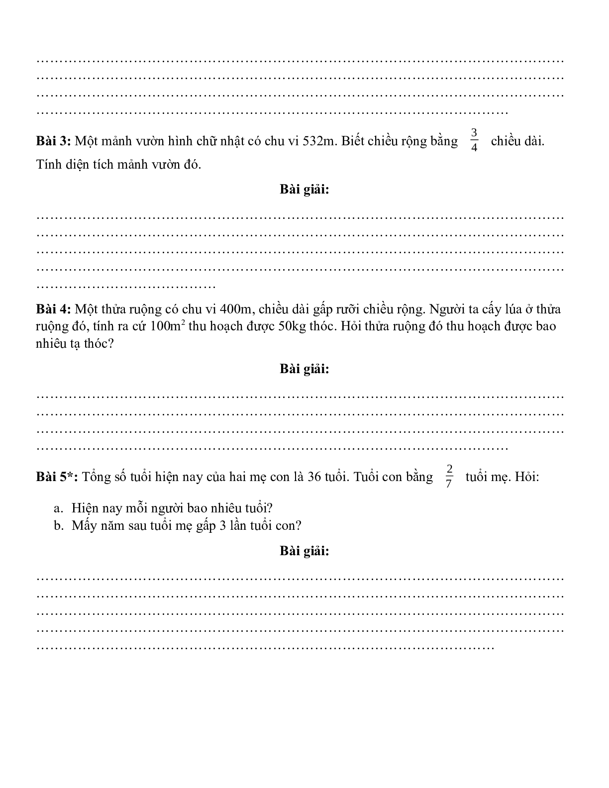 Đề cương ôn tập giữa kì 1 môn Toán lớp 5 chọn lọc (trang 9)