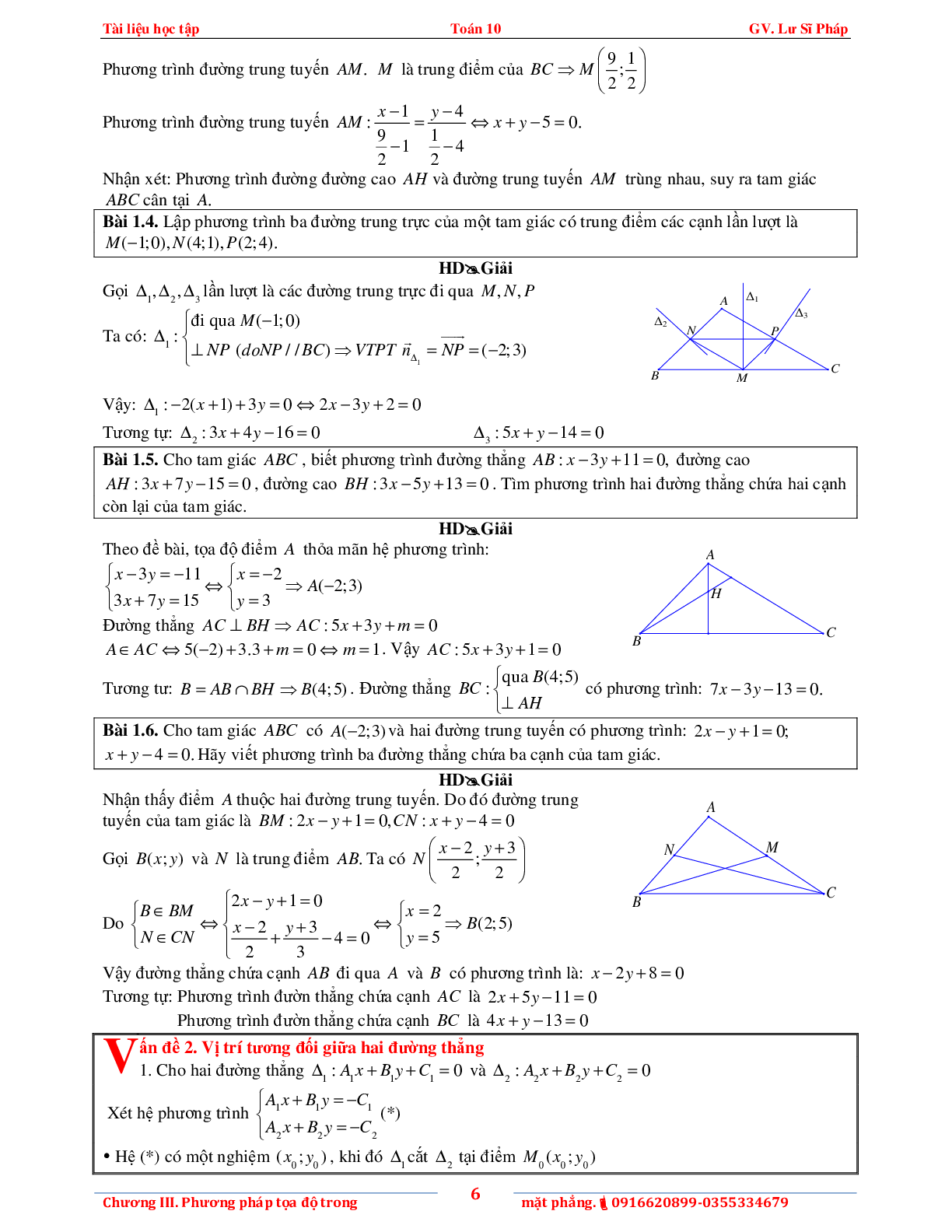 Tài liệu phương pháp tọa độ trong mặt phẳng (trang 10)