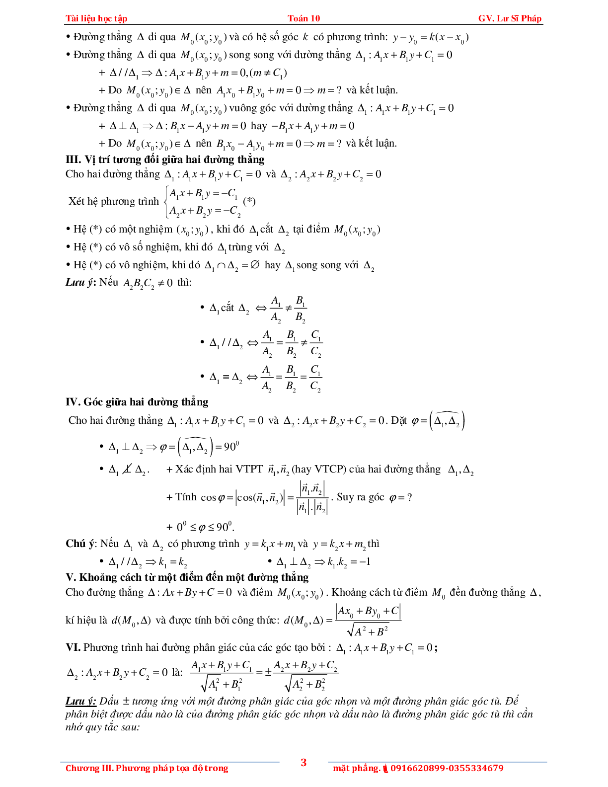 Tài liệu phương pháp tọa độ trong mặt phẳng (trang 7)