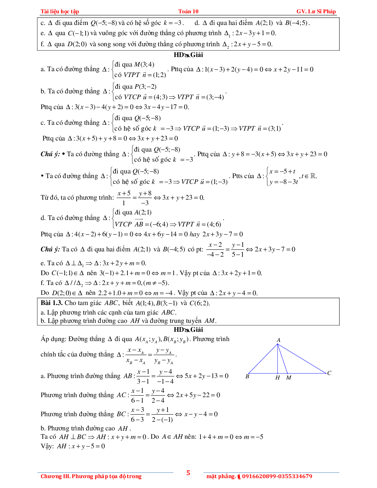 Tài liệu phương pháp tọa độ trong mặt phẳng (trang 9)
