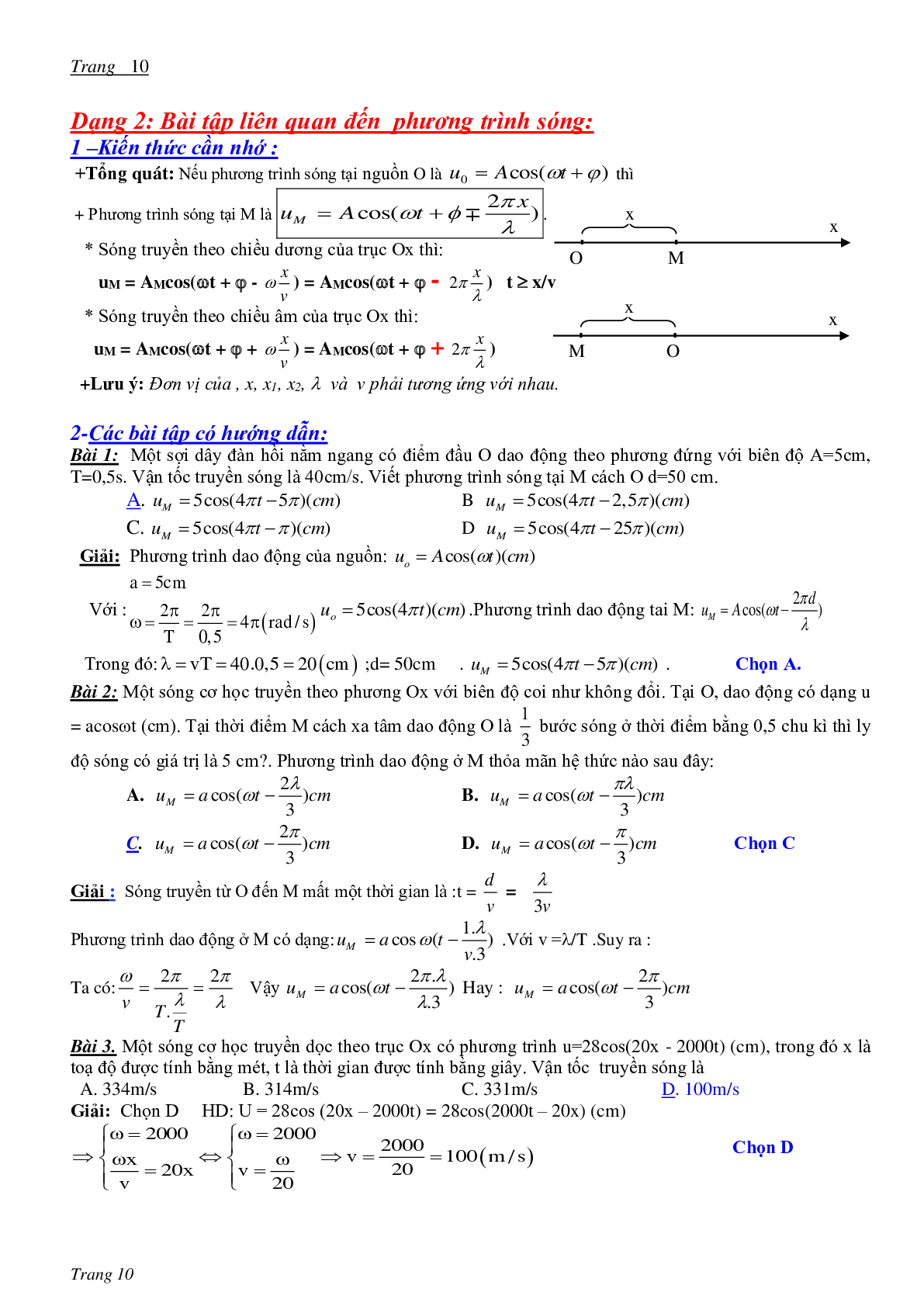 Chuyên đề Sóng cơ môn Vật lý lớp 12 (trang 10)