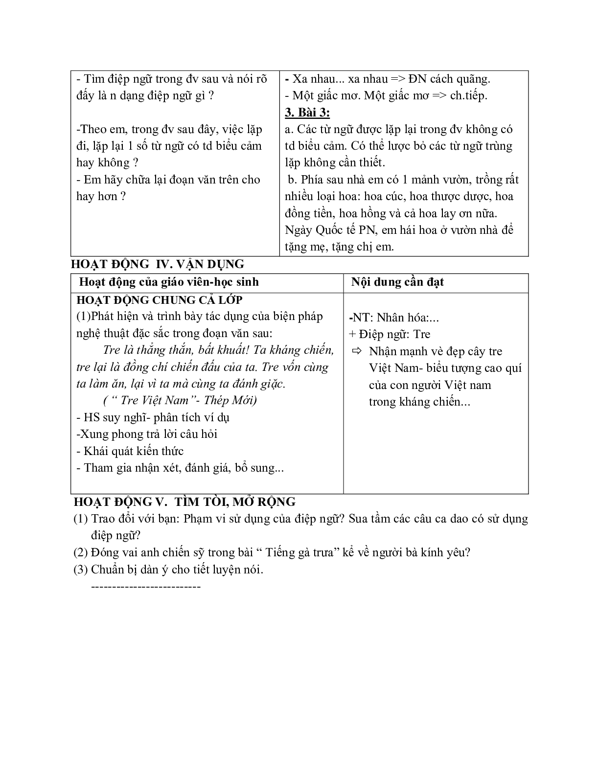 Giáo án ngữ văn lớp 7 Tuần 14 Tiết 55: Điệp ngữ mới nhất (trang 3)