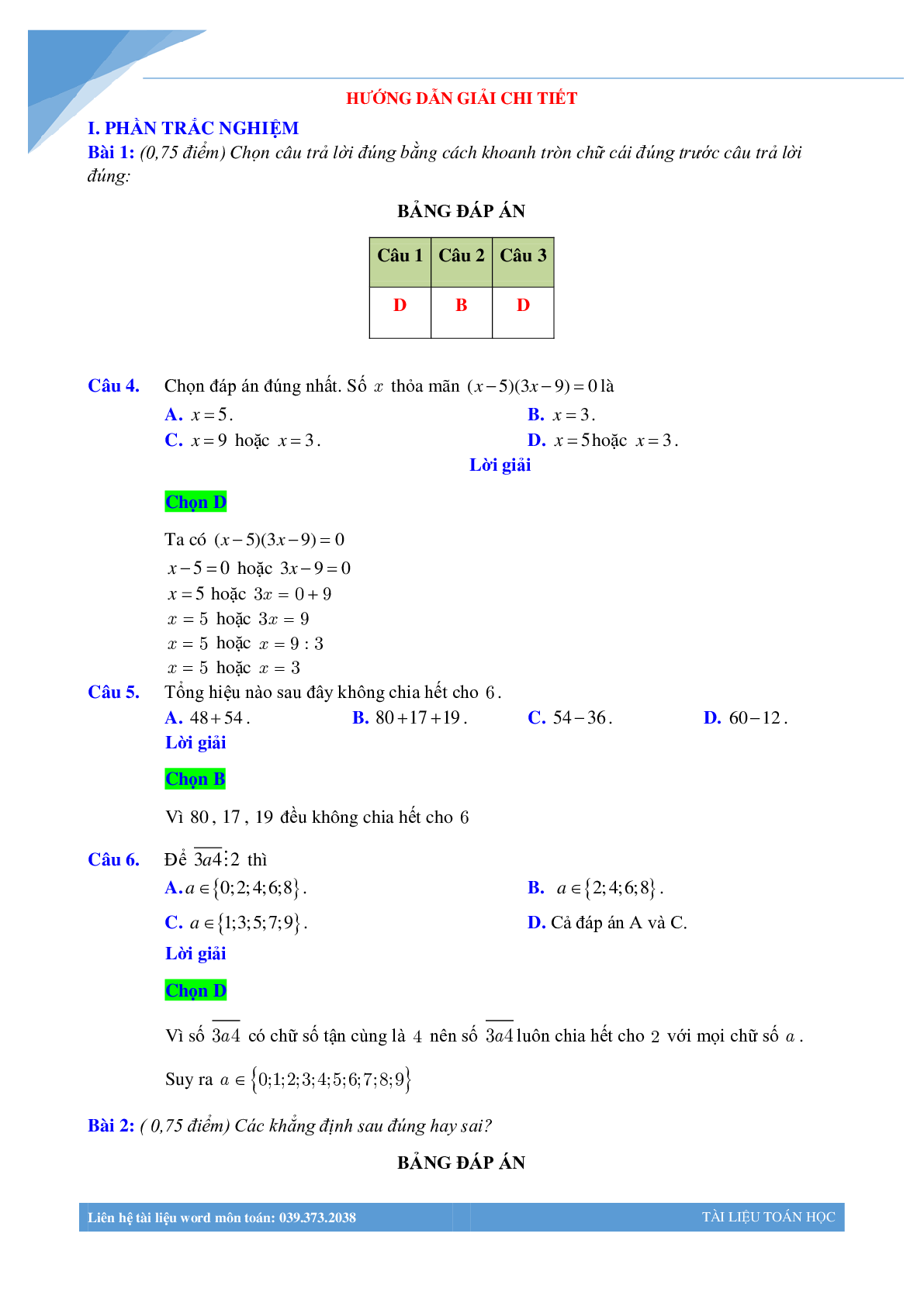 Bộ đề giữa học kì 1 môn toán lớp 6 Hà Nội năm 2021 (trang 5)
