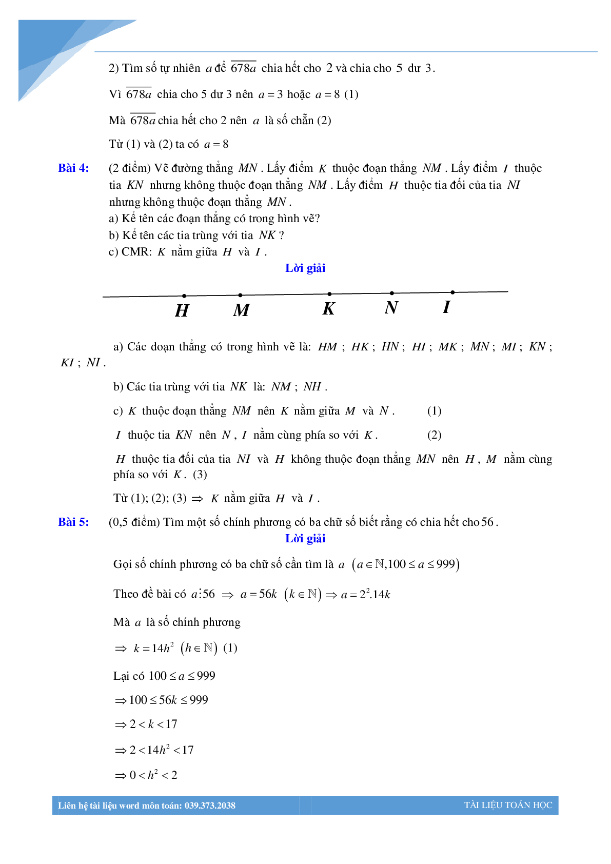 Bộ đề giữa học kì 1 môn toán lớp 6 Hà Nội năm 2021 (trang 9)