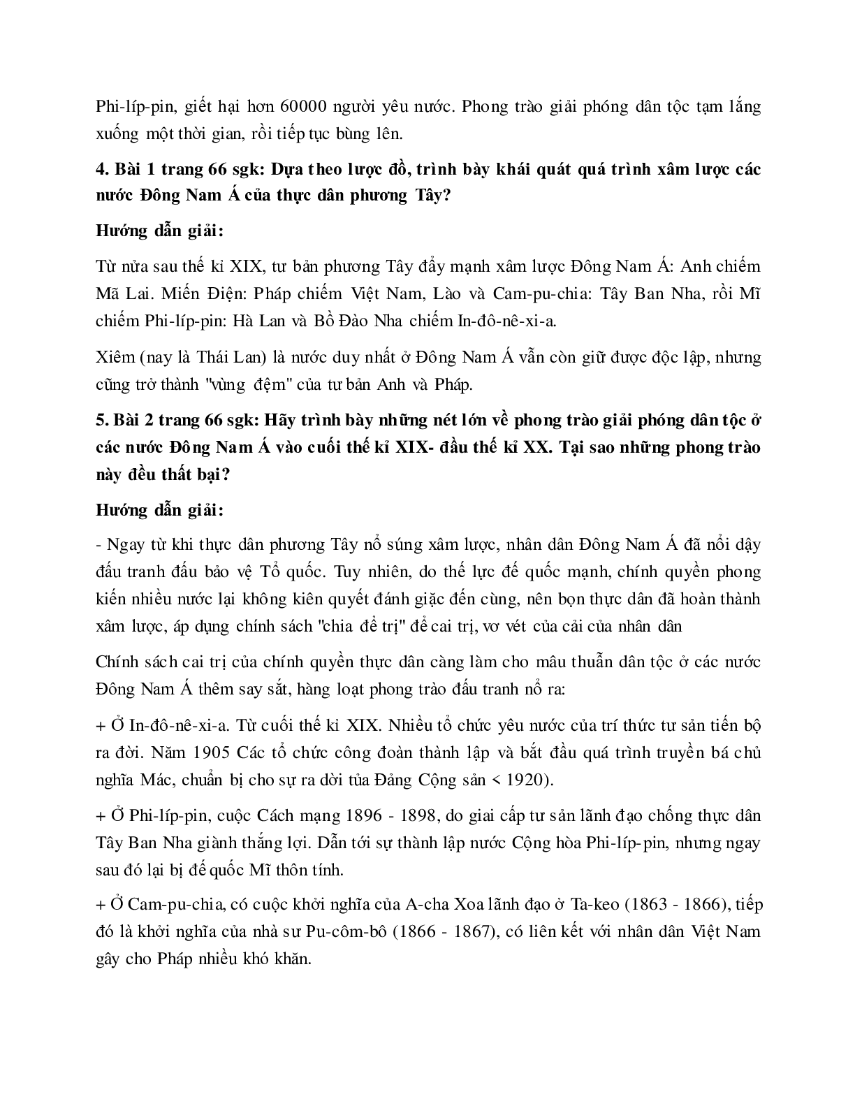 Giải bài tập SGK Lịch sử lớp 8: Bài 11: Các nước Đông Nam Á cuối thế kỉ XIX- đầu thế kỉ XX mới nhất (trang 2)