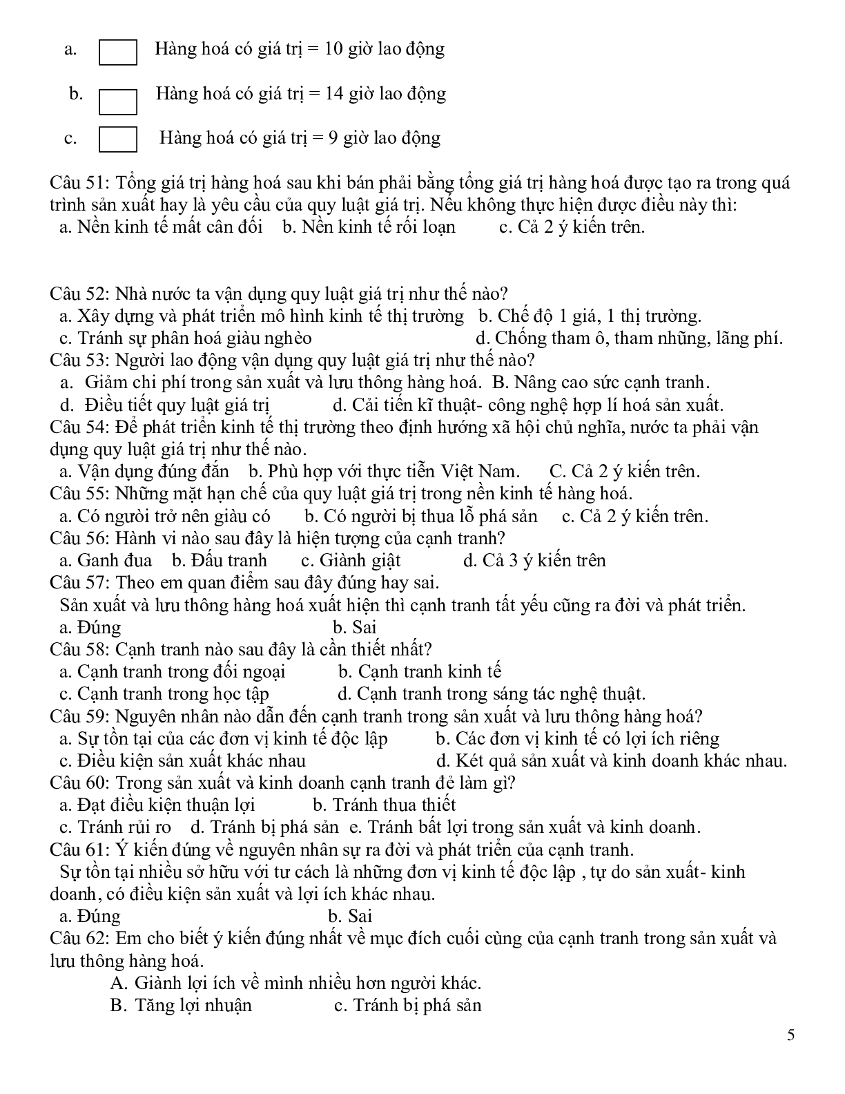 Tuyển chọn 500 câu trắc nghiệm môn GDCD có đáp án,chọn lọc (trang 5)