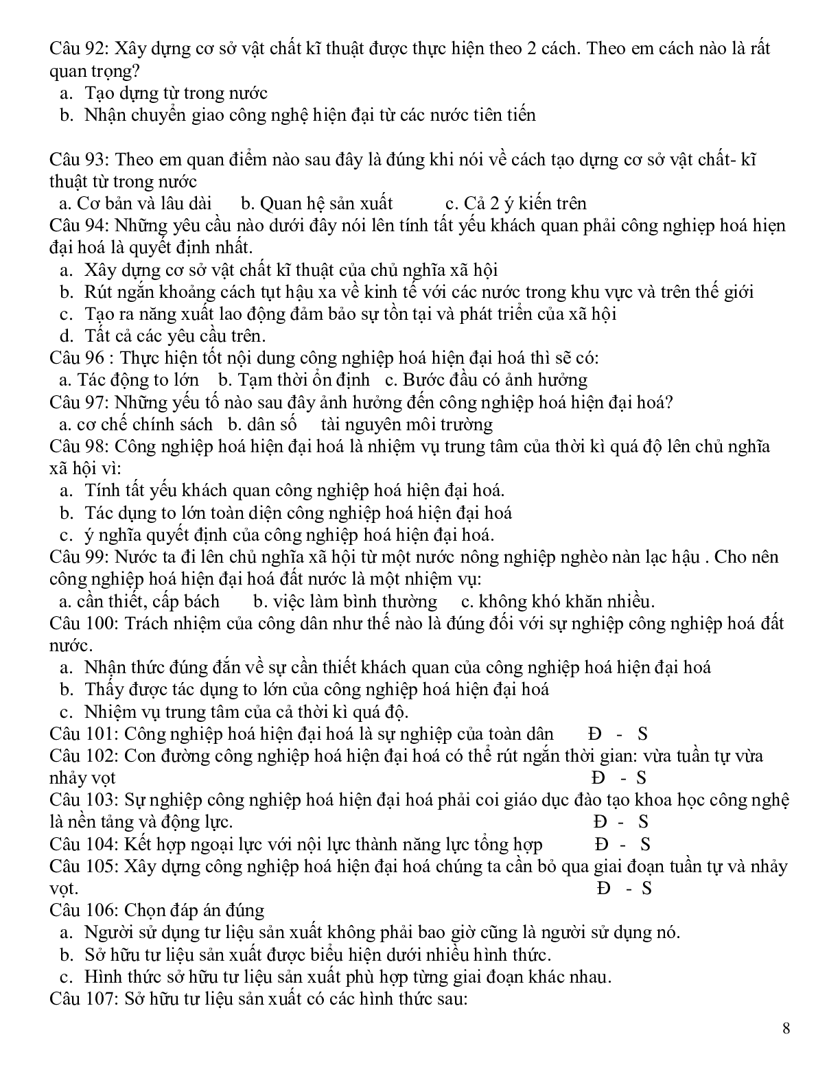Tuyển chọn 500 câu trắc nghiệm môn GDCD có đáp án,chọn lọc (trang 8)