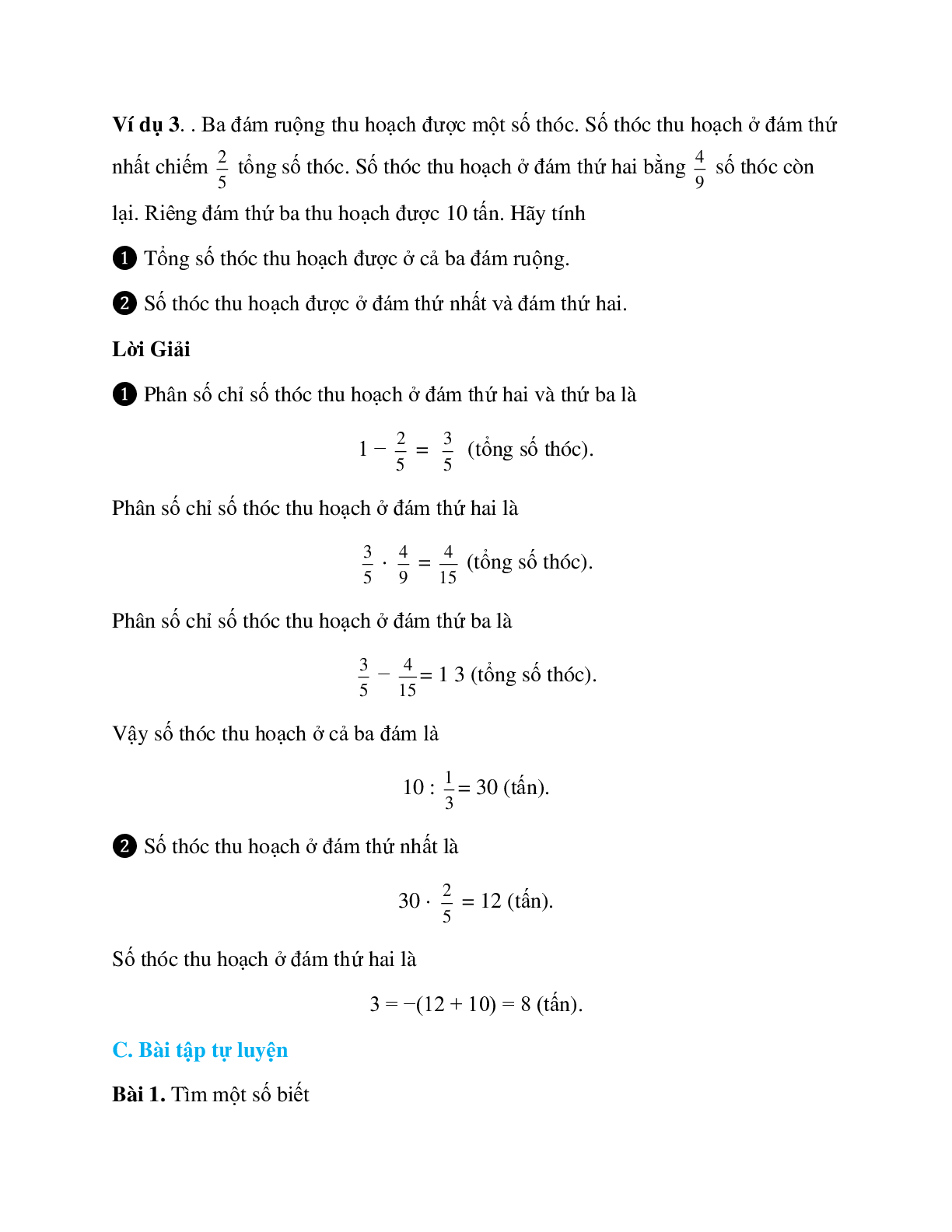 Các dạng bài tập và phương pháp giải về Tìm một số biết giá trị phân số của nó có lời giải (trang 6)