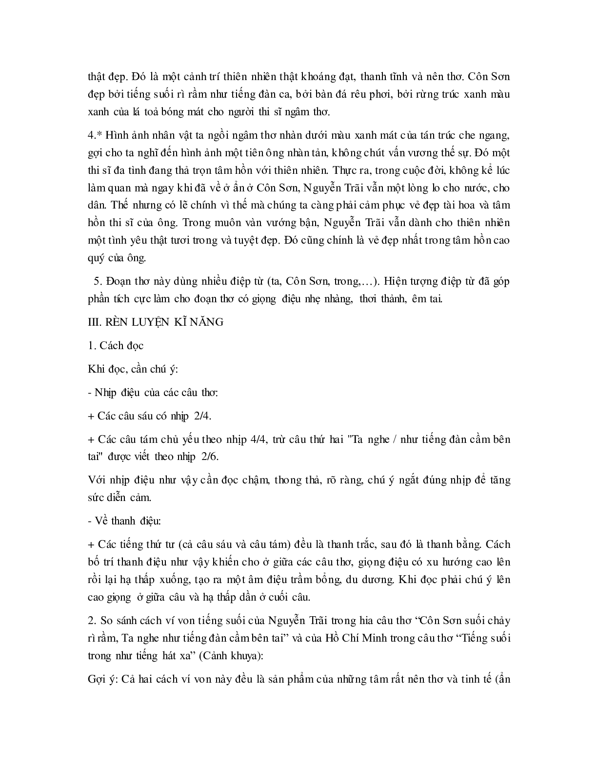Soạn bài Bài ca Côn Sơn - ngắn nhất Soạn văn 7 (trang 2)