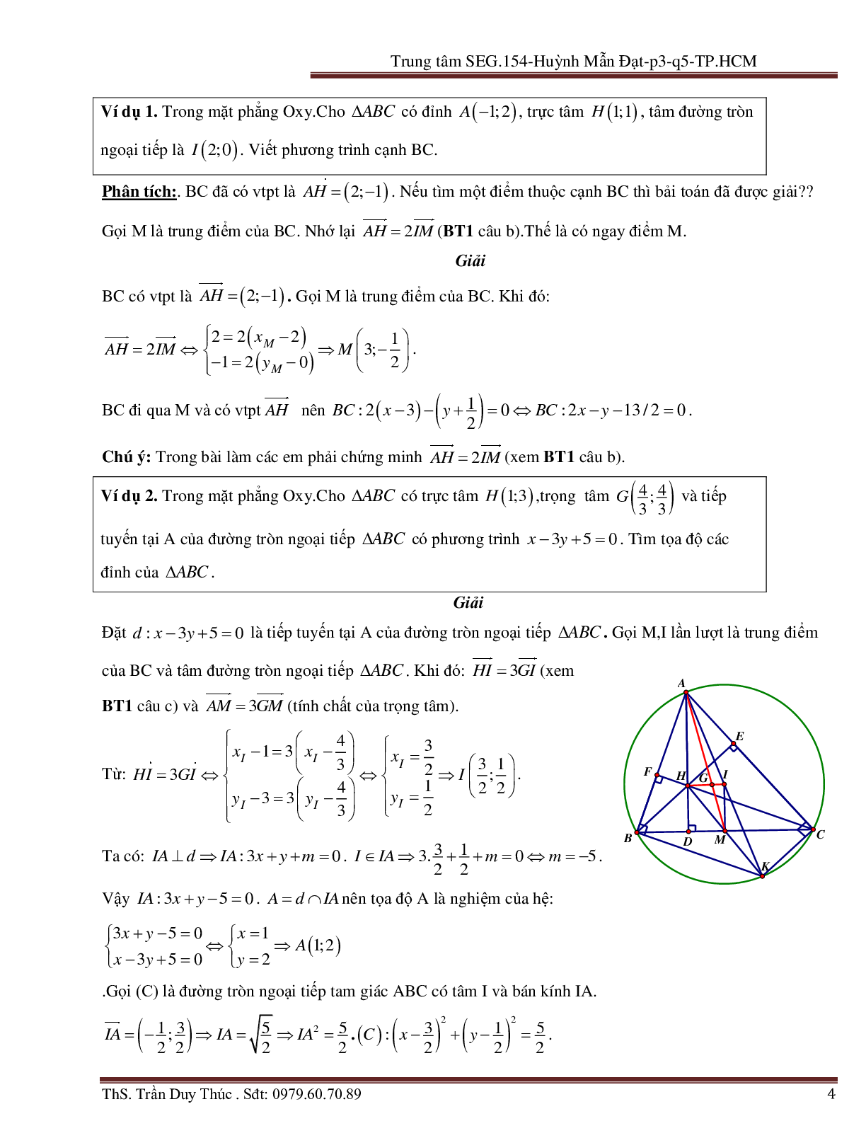 Vận dụng tính chất hình phẳng để giải bài toán Oxy liên quan đến đường tròn (trang 4)
