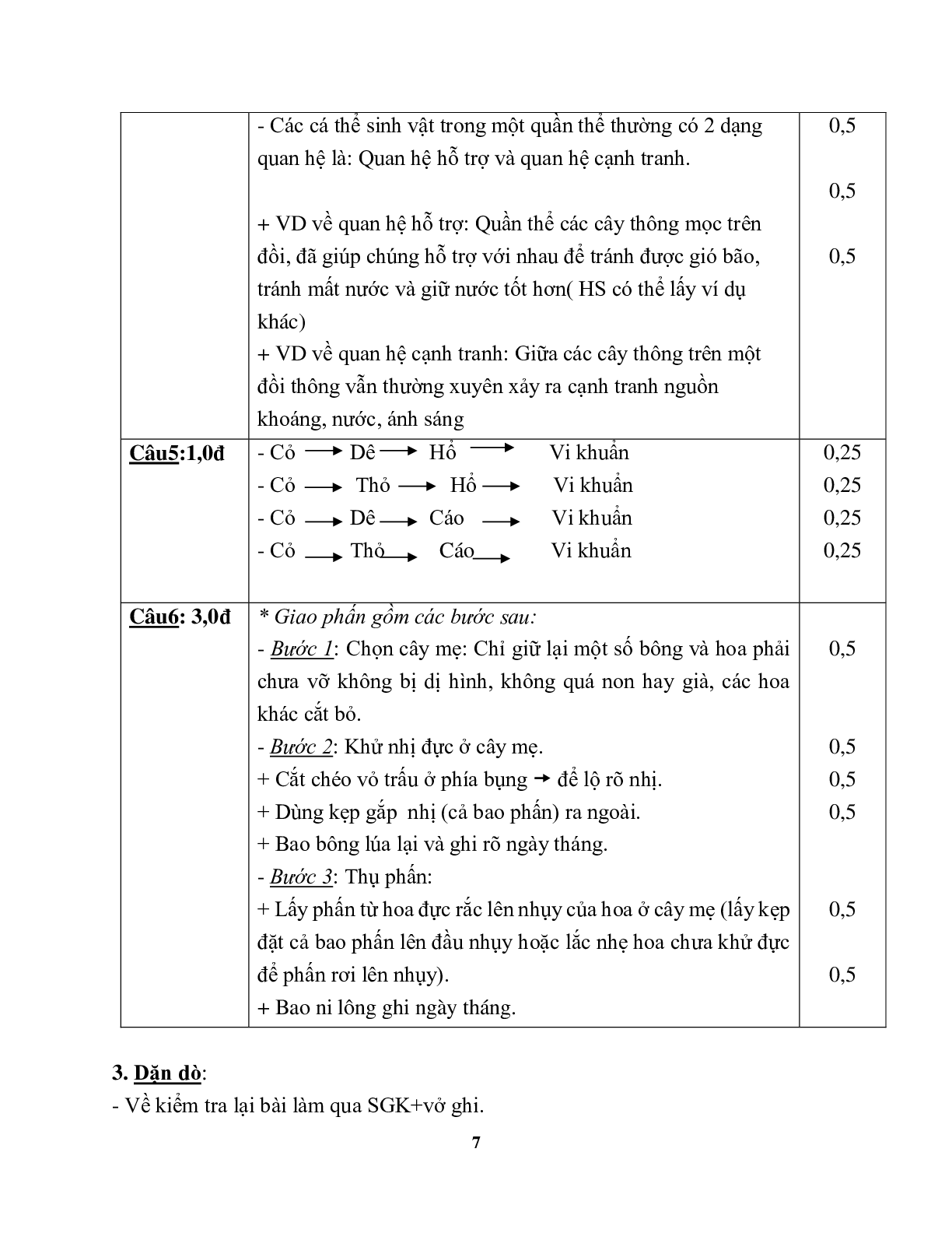 Giáo án Sinh học 9 Ôn tập giữa học kì 2 mới nhất - CV5555 (trang 7)