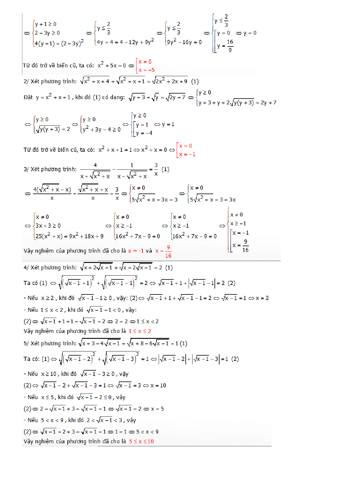 Chuyên đề phương trình và bất phương trình chứa căn (trang 2)
