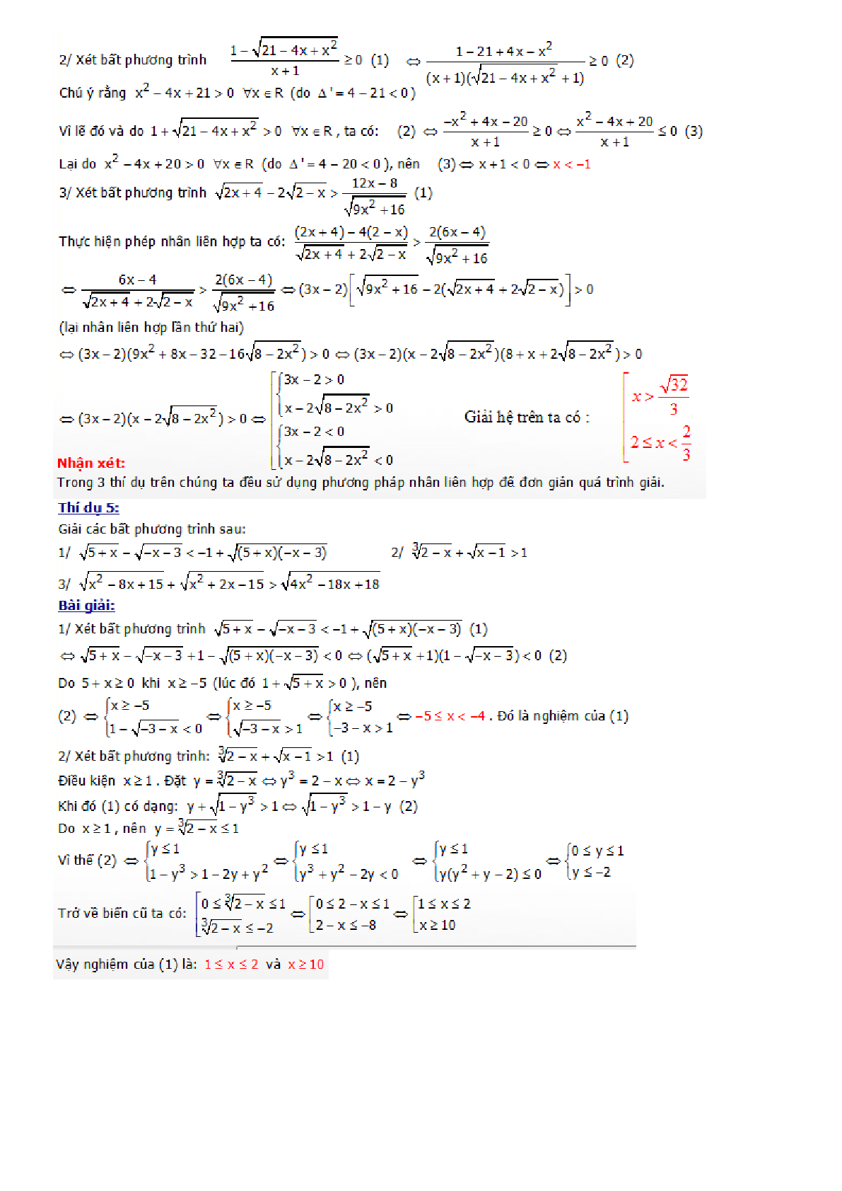 Chuyên đề phương trình và bất phương trình chứa căn (trang 5)