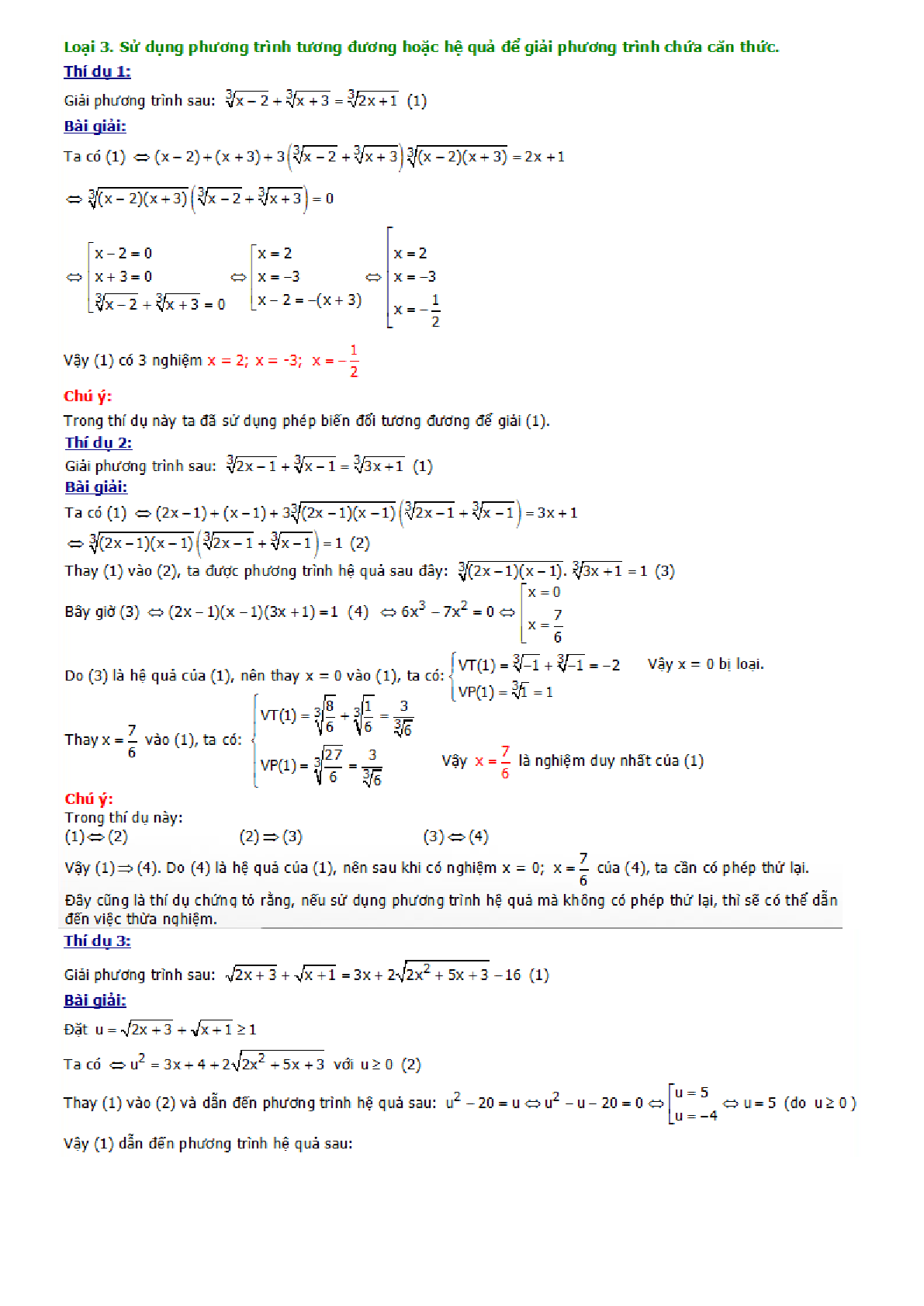 Chuyên đề phương trình và bất phương trình chứa căn (trang 8)