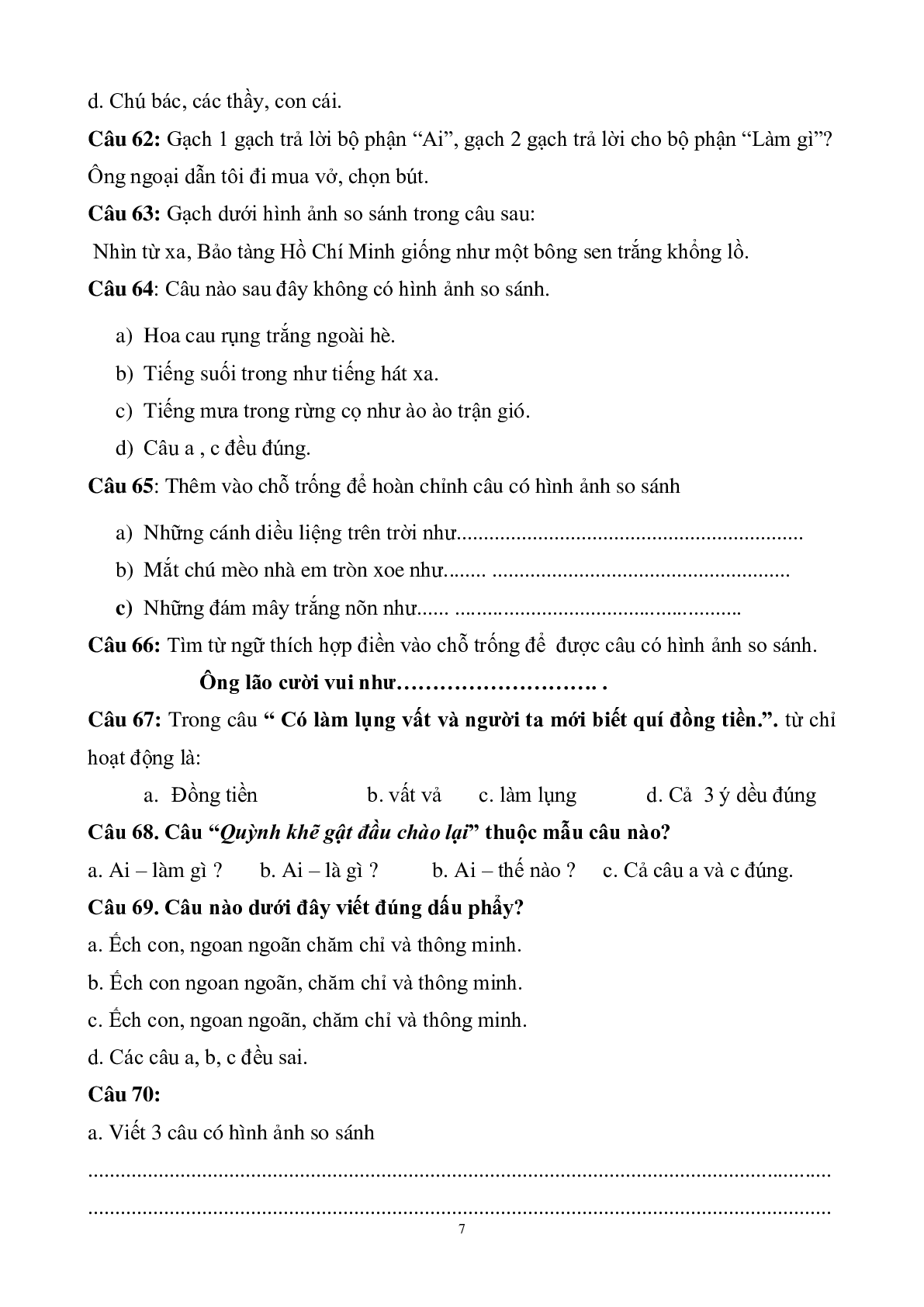 Chuyên đề Luyện từ và câu môn Tiếng việt lớp 3 (trang 7)