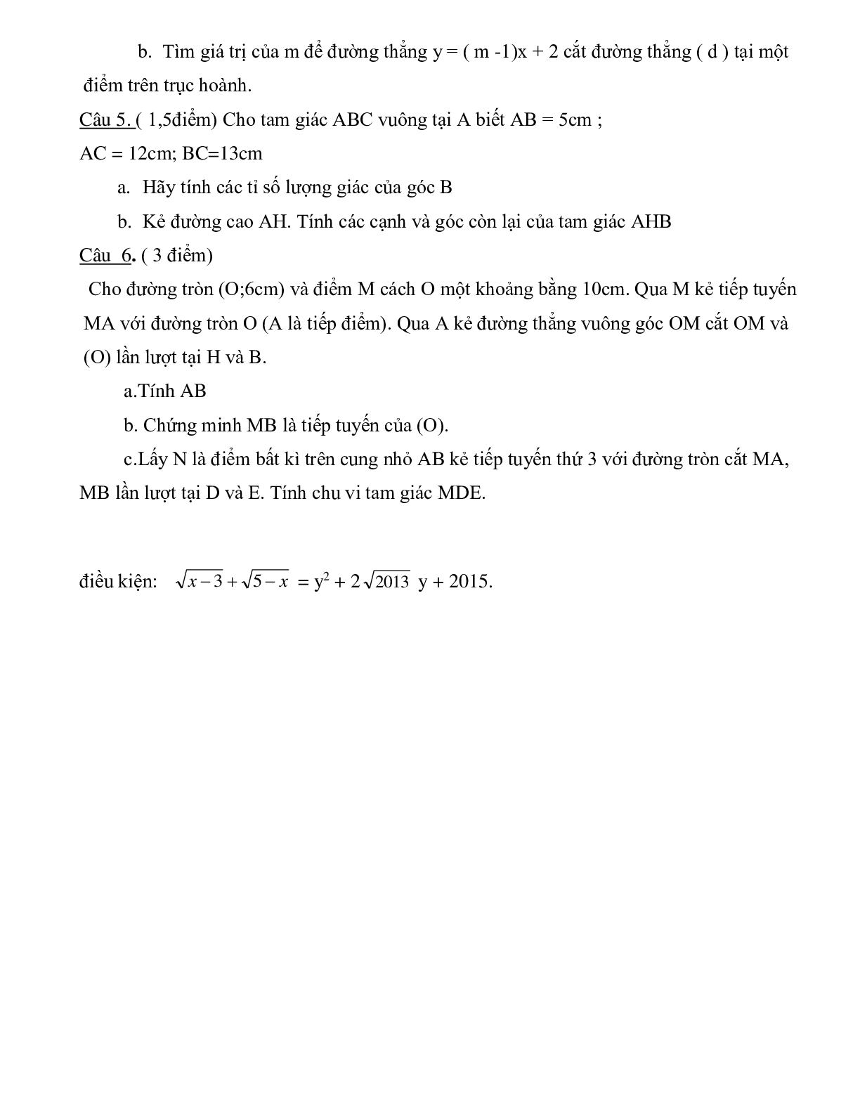 Bộ 7 đề ôn tập học kì 1 môn toán lớp 9 (trang 9)