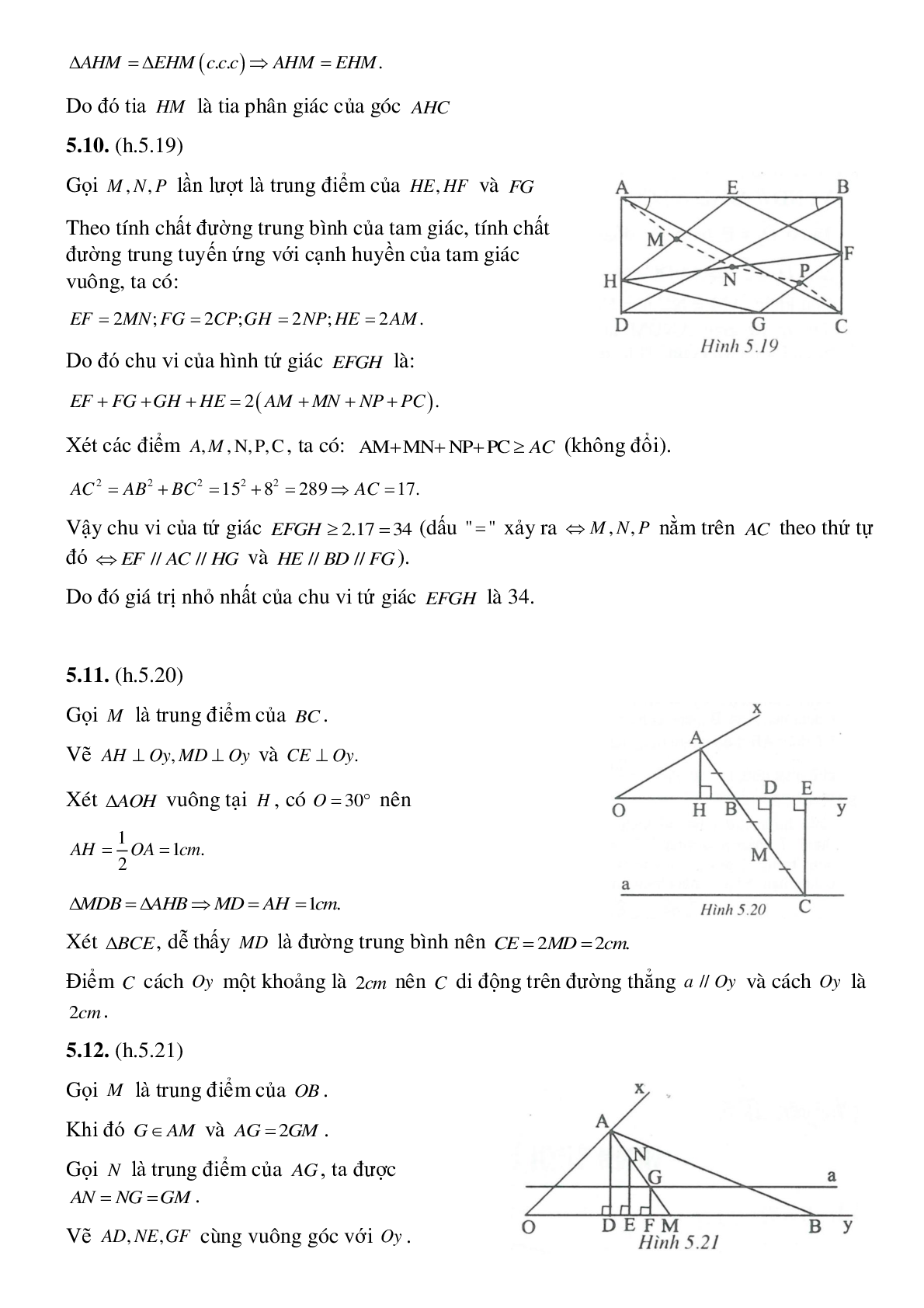 Hình chữ nhật, tính chất của các điểm cách đều một đường thẳng cho trước (trang 10)