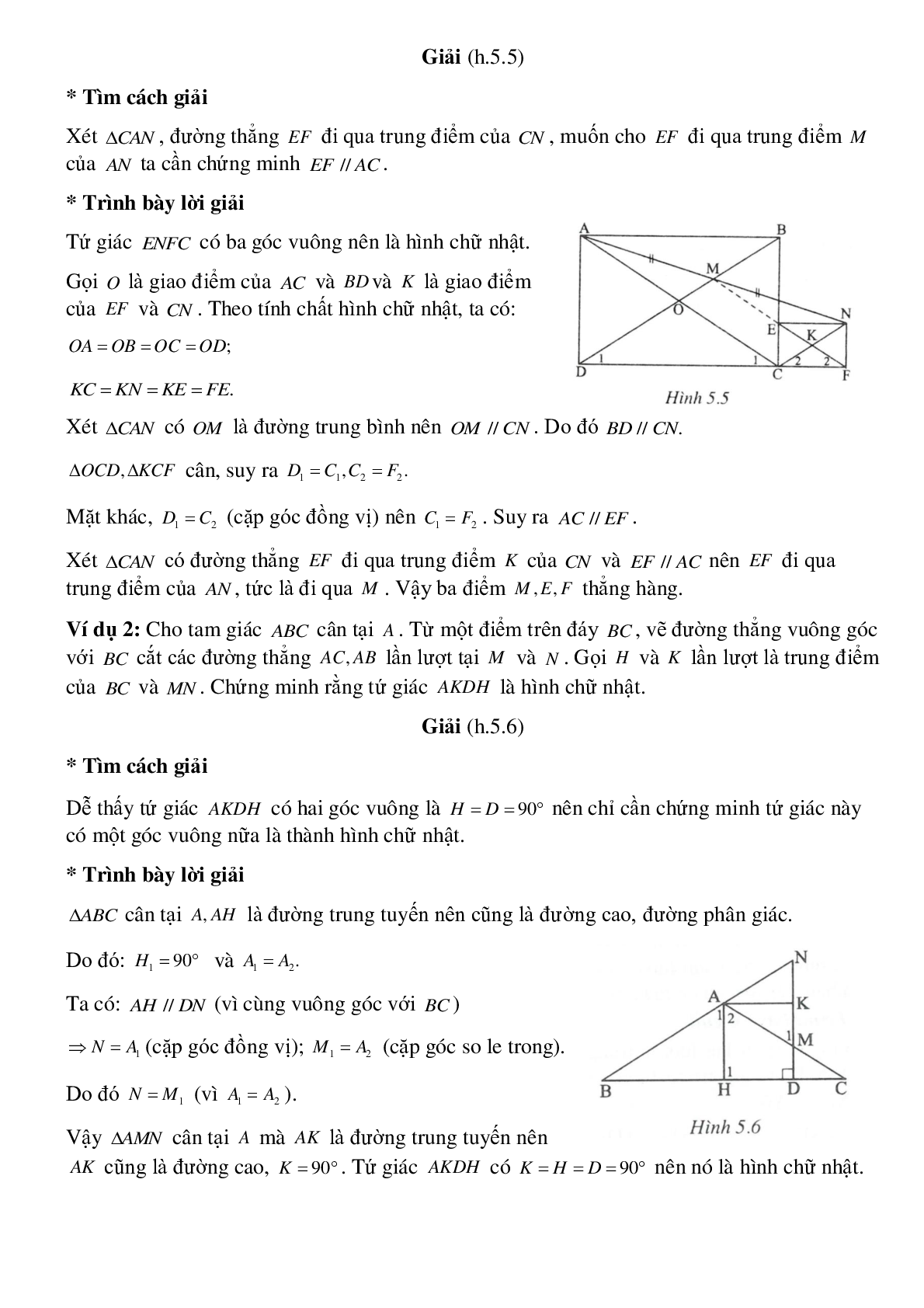 Hình chữ nhật, tính chất của các điểm cách đều một đường thẳng cho trước (trang 2)