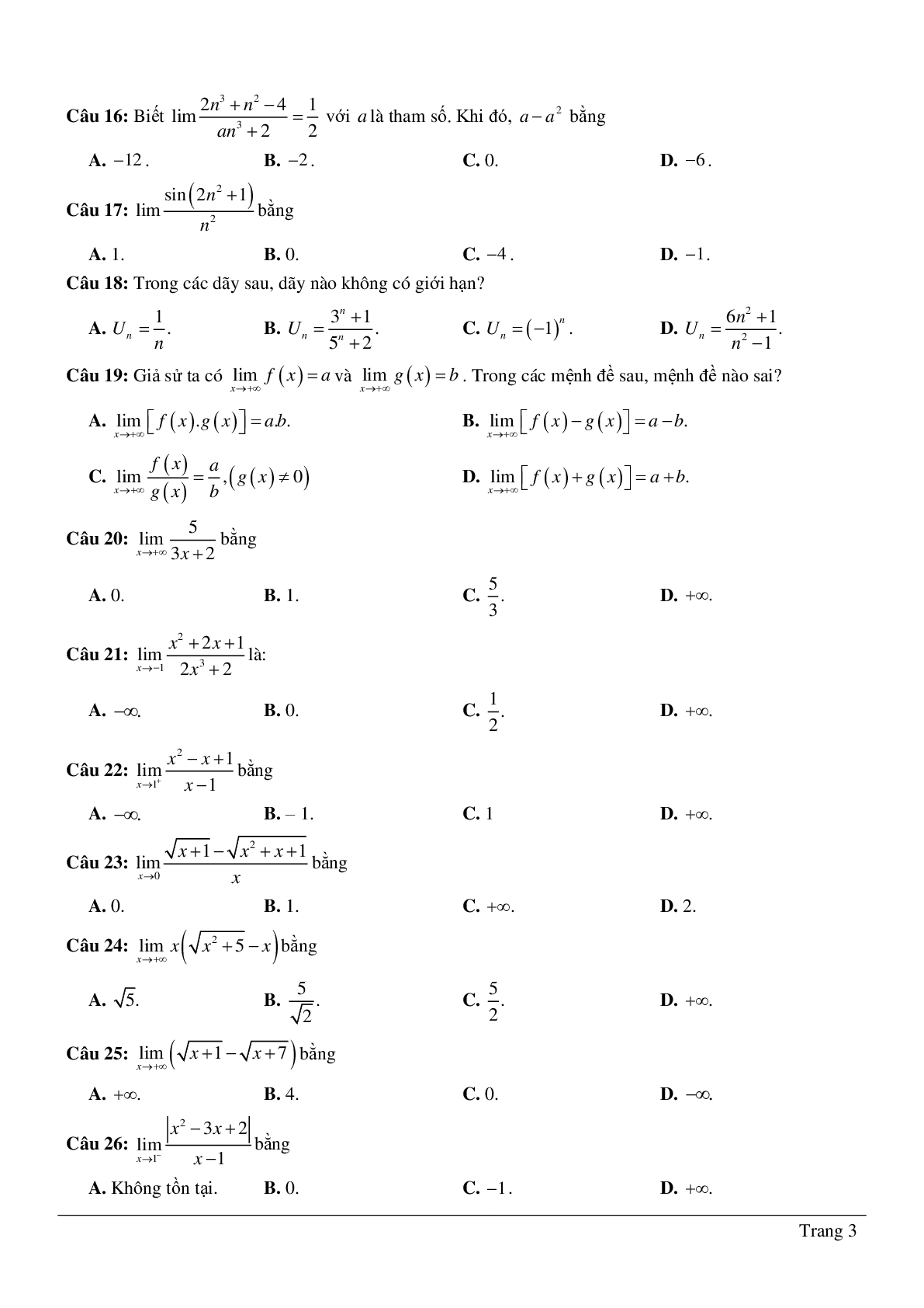 Đề cương ôn tập giữa kì II toán 11 (trang 3)