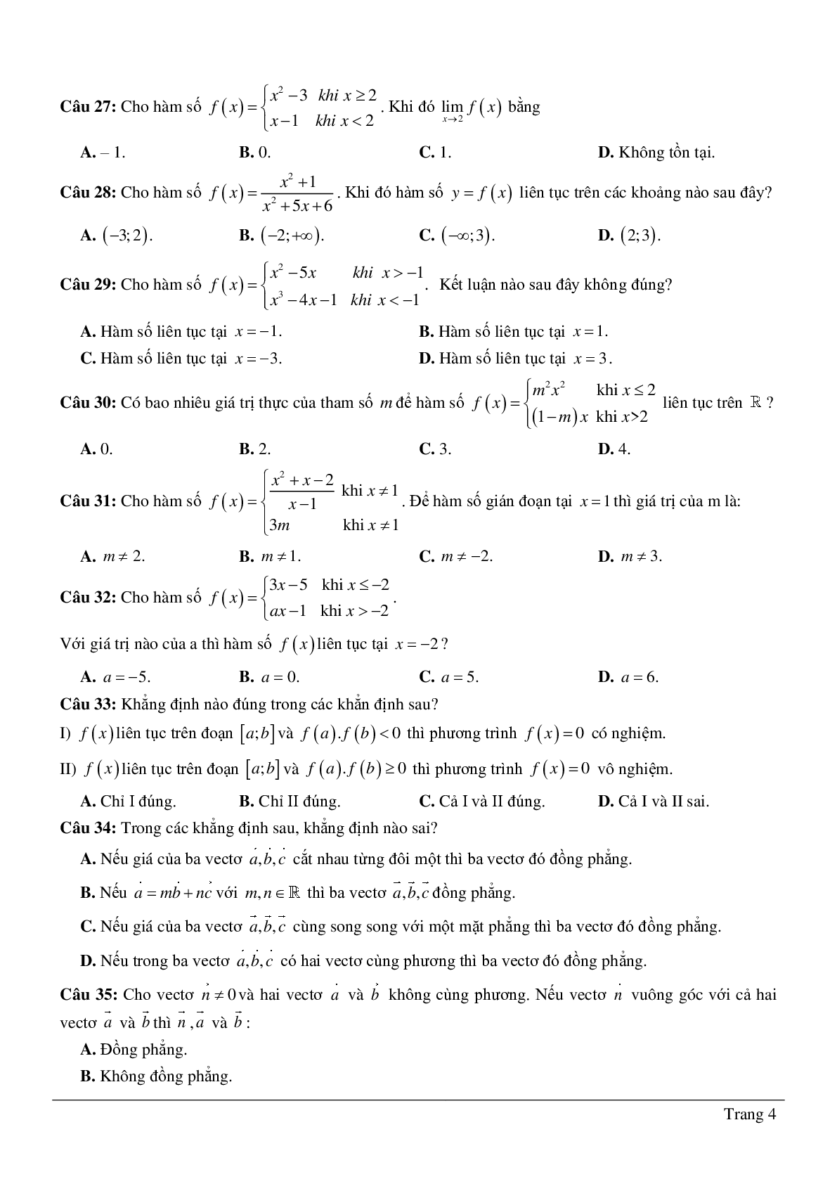 Đề cương ôn tập giữa kì II toán 11 (trang 4)