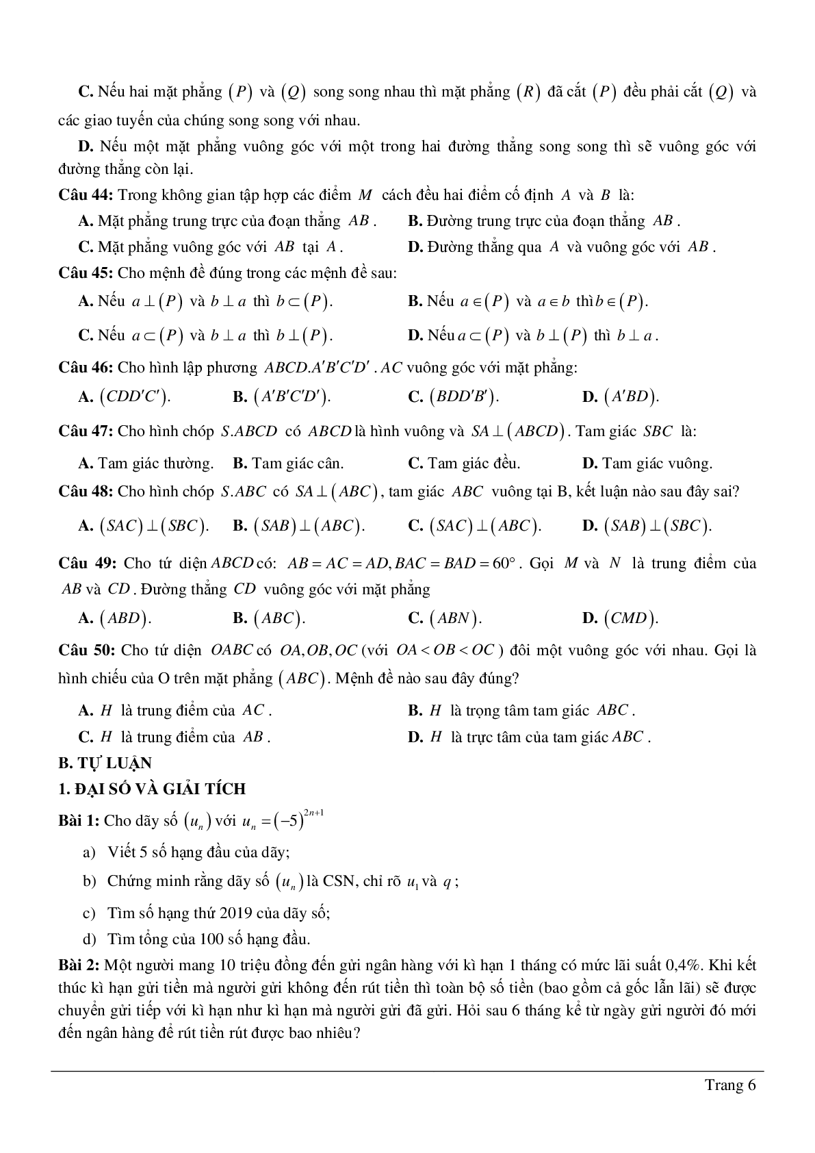 Đề cương ôn tập giữa kì II toán 11 (trang 6)