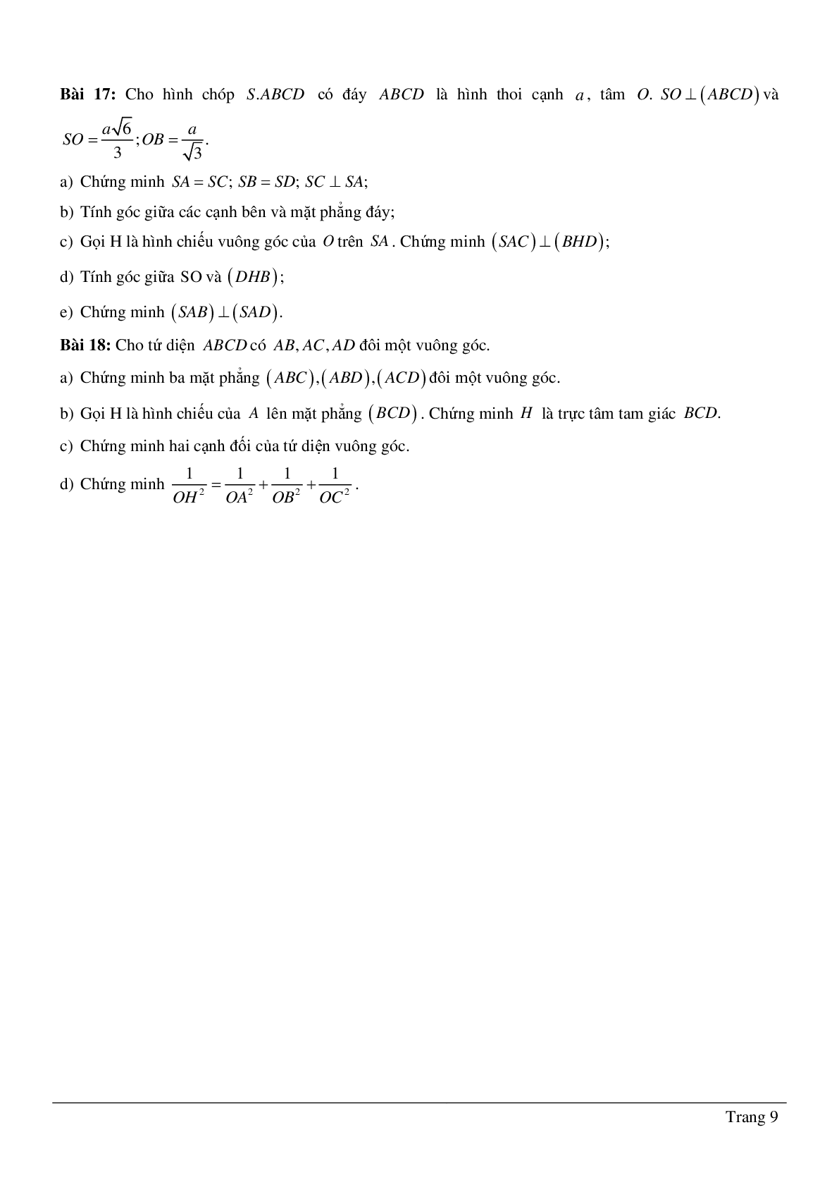 Đề cương ôn tập giữa kì II toán 11 (trang 9)