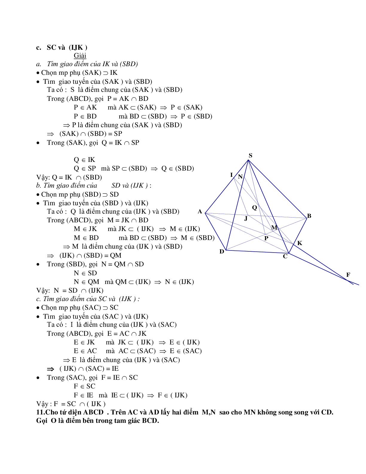 Phương pháp xác định giao điểm – giao tuyến – thiết diện trong không gian (trang 10)