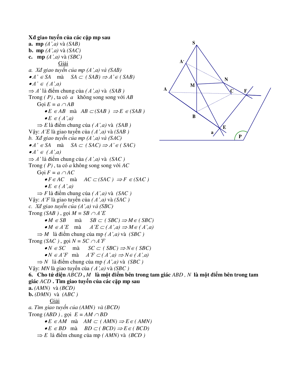 Phương pháp xác định giao điểm – giao tuyến – thiết diện trong không gian (trang 3)