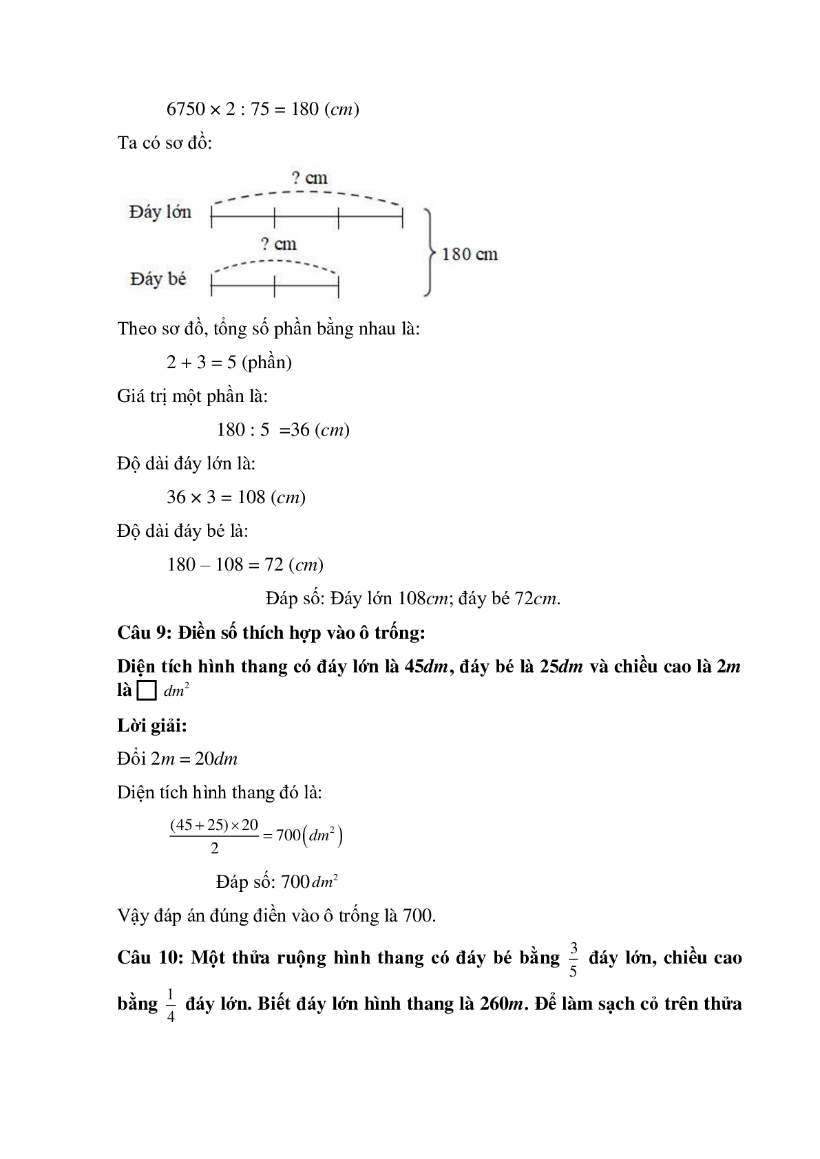12 câu Trắc nghiệm Hình thang. Diện tích hình thang có đáp án 2023 -Toán lớp 5 (trang 5)