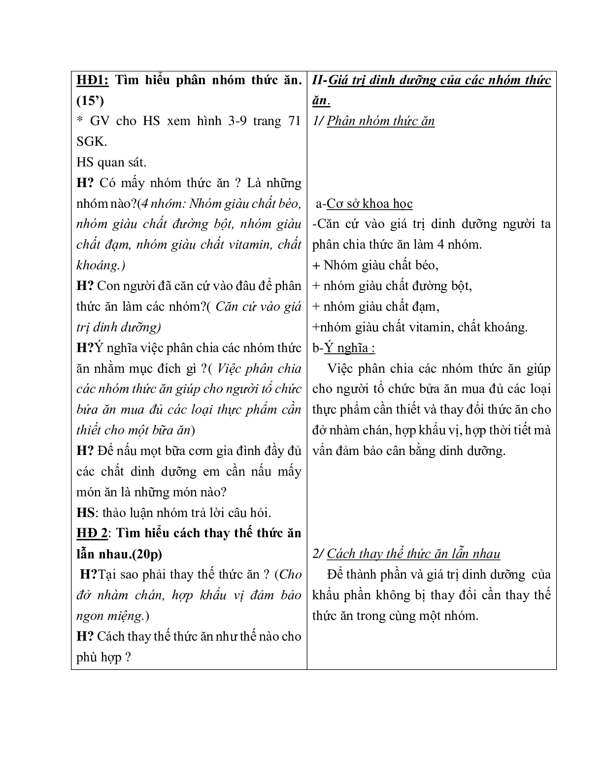 GIÁO ÁN CÔNG NGHỆ 6 BÀI 16: CƠ SỞ ĂN UỐNG HỢP LÝ (T2) MỚI NHẤT – CV5555 (trang 2)