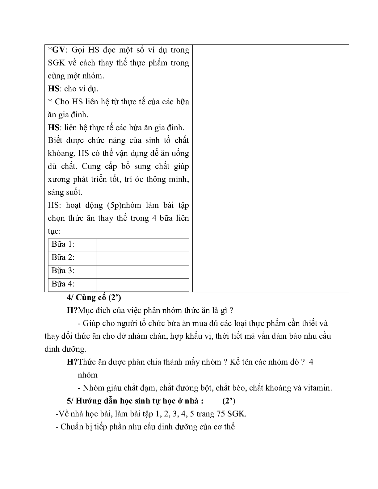 GIÁO ÁN CÔNG NGHỆ 6 BÀI 16: CƠ SỞ ĂN UỐNG HỢP LÝ (T2) MỚI NHẤT – CV5555 (trang 3)