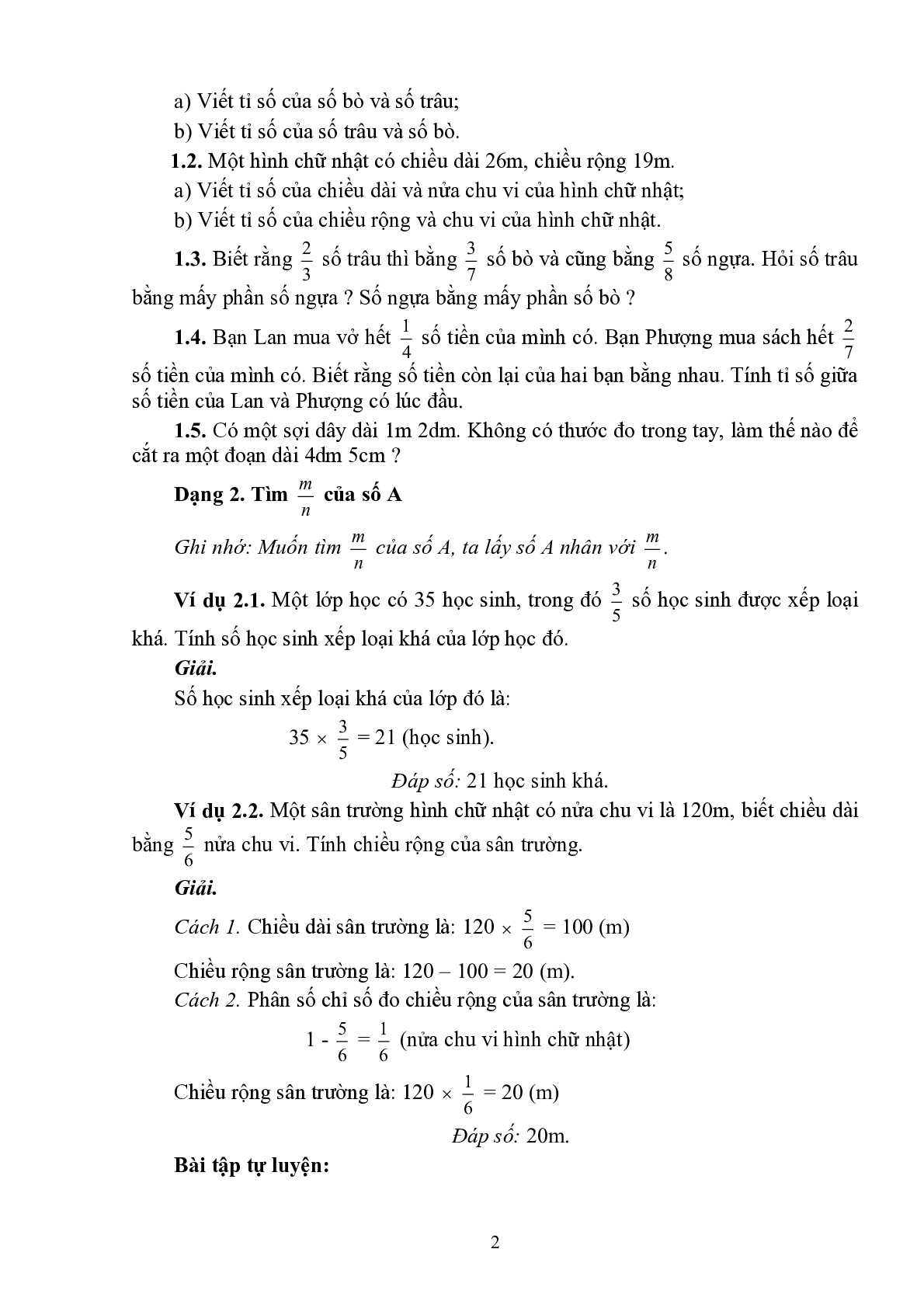 7 dạng bài toán tỉ số % môn Toán lớp 5 (trang 2)