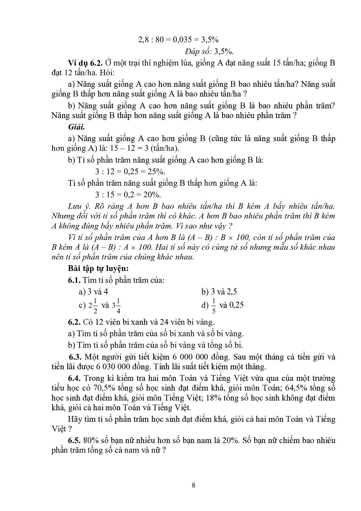 7 dạng bài toán tỉ số % môn Toán lớp 5 (trang 8)